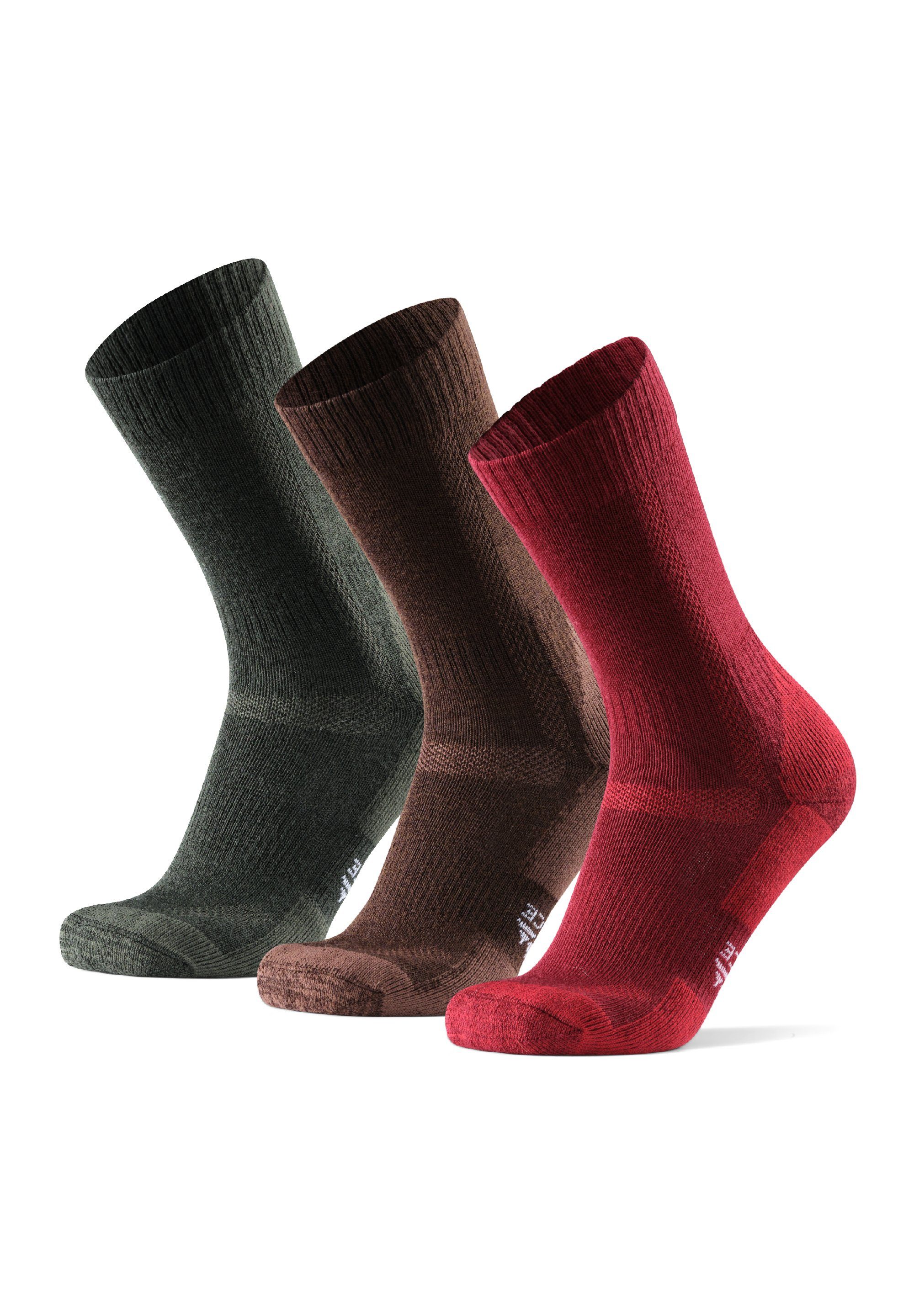 DANISH ENDURANCE für 3-Paar) Wandersocken Multicolor Hiking (Packung, Herren, Merino Anti-Blasen, & Damen Kinder Socks Classic