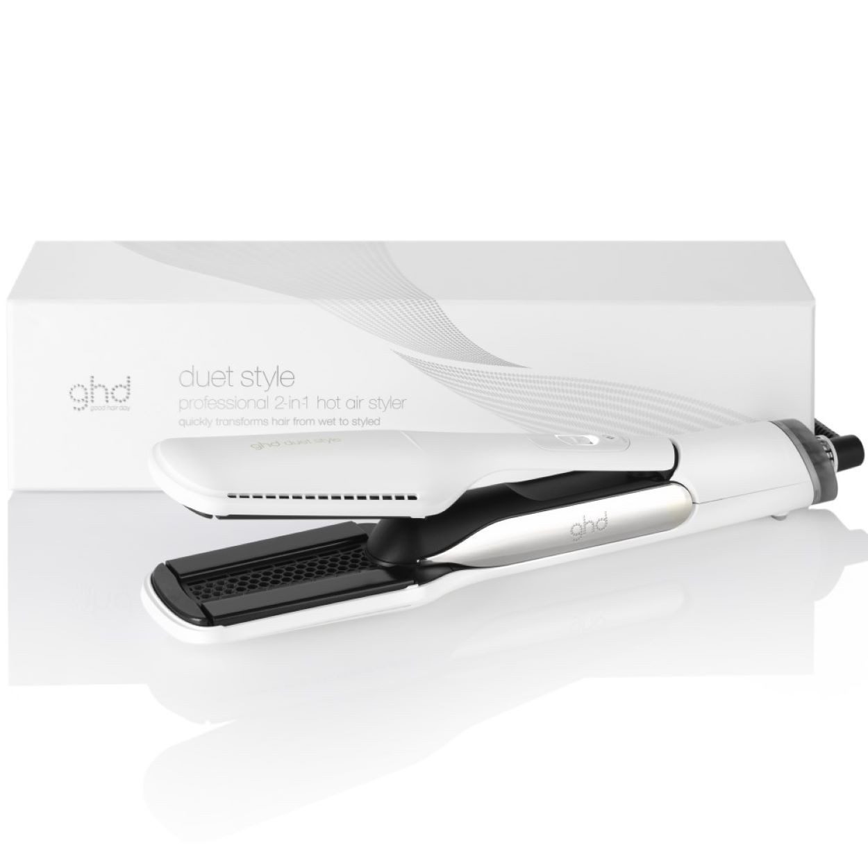 GHD Glätteisen GHD Duet Style 2-in-1 Hot Air Styler - weiß Keramik, 2 in 1 Trocknen und Stylen