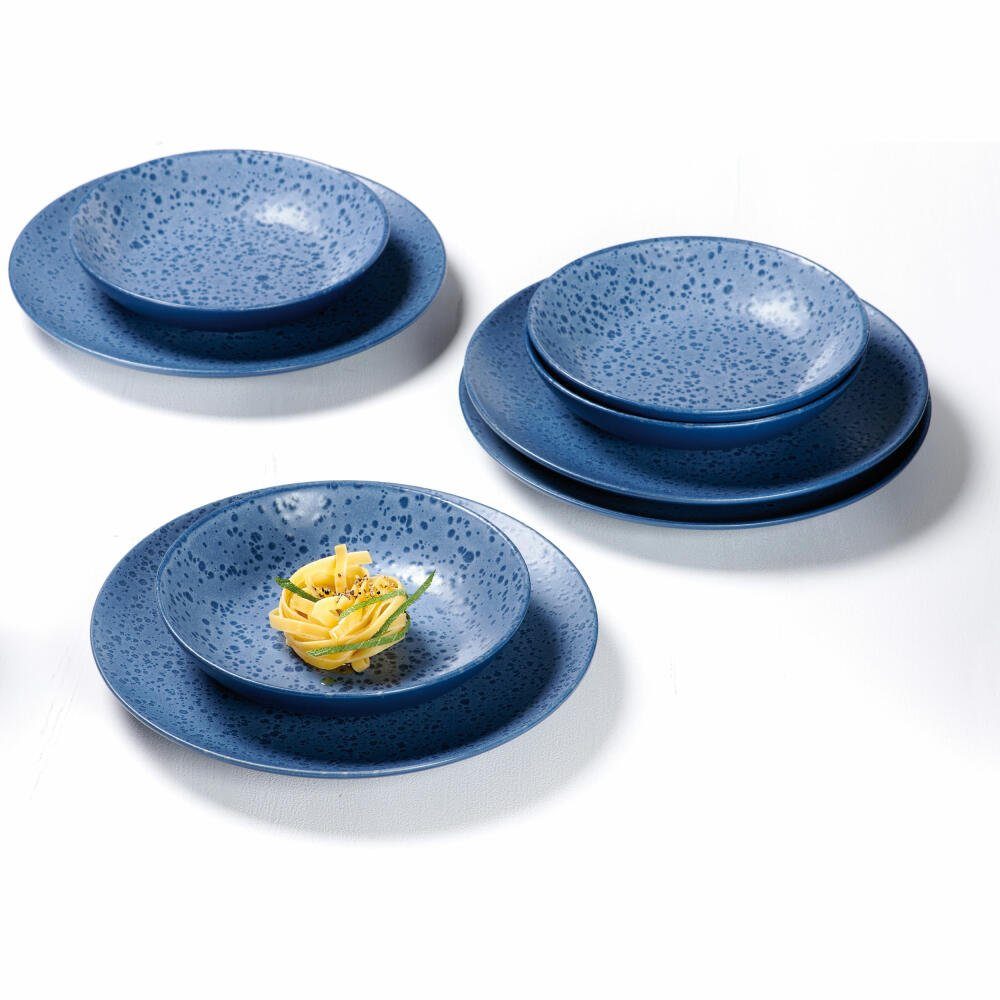 Ritzenhoff & Breker Tafelservice Kitwe 8-tlg. Blau (8-tlg), 4 Personen, Steinzeug