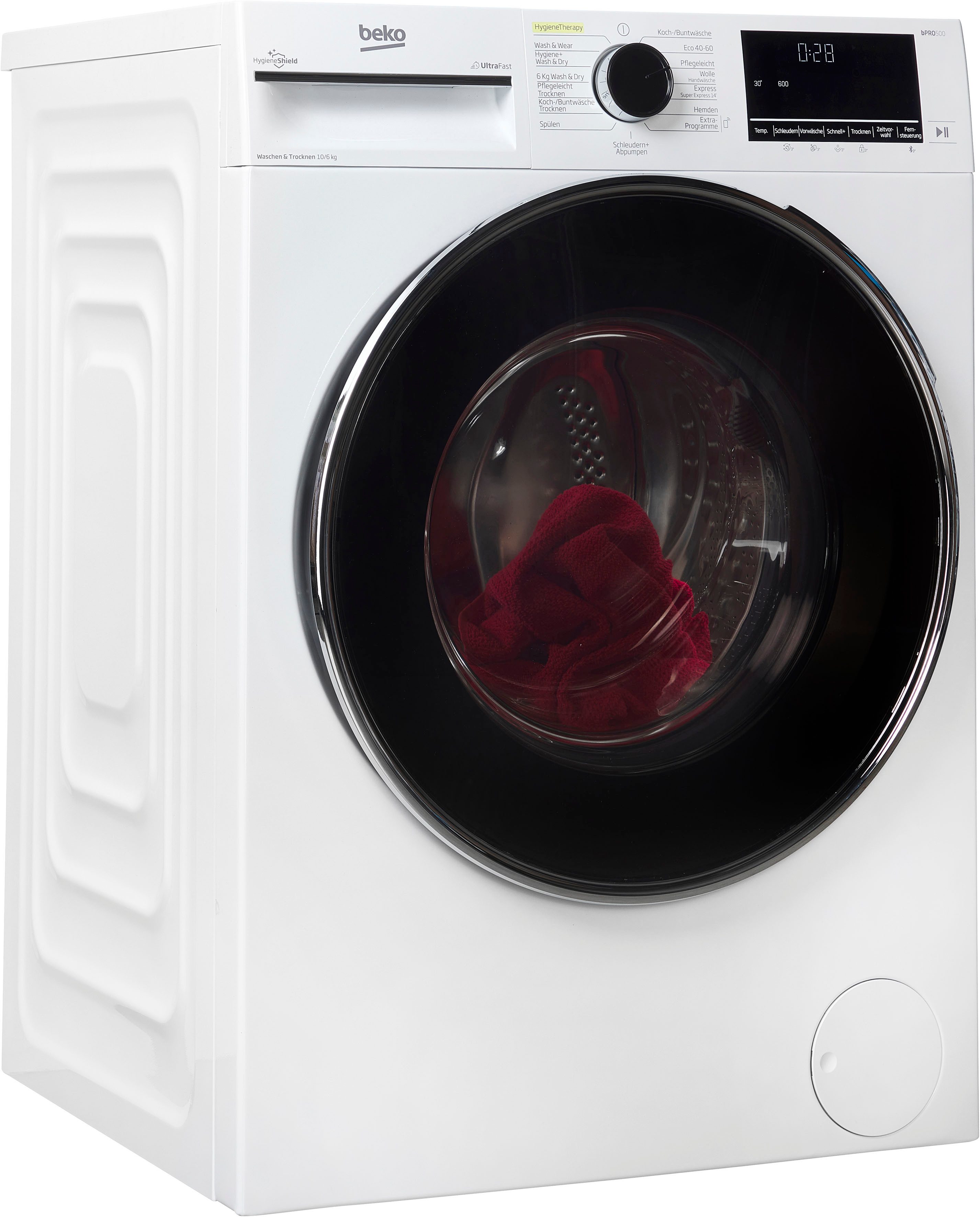 BEKO Waschtrockner B3DFT510442W, 10 kg, 6 kg, 1400 U/min