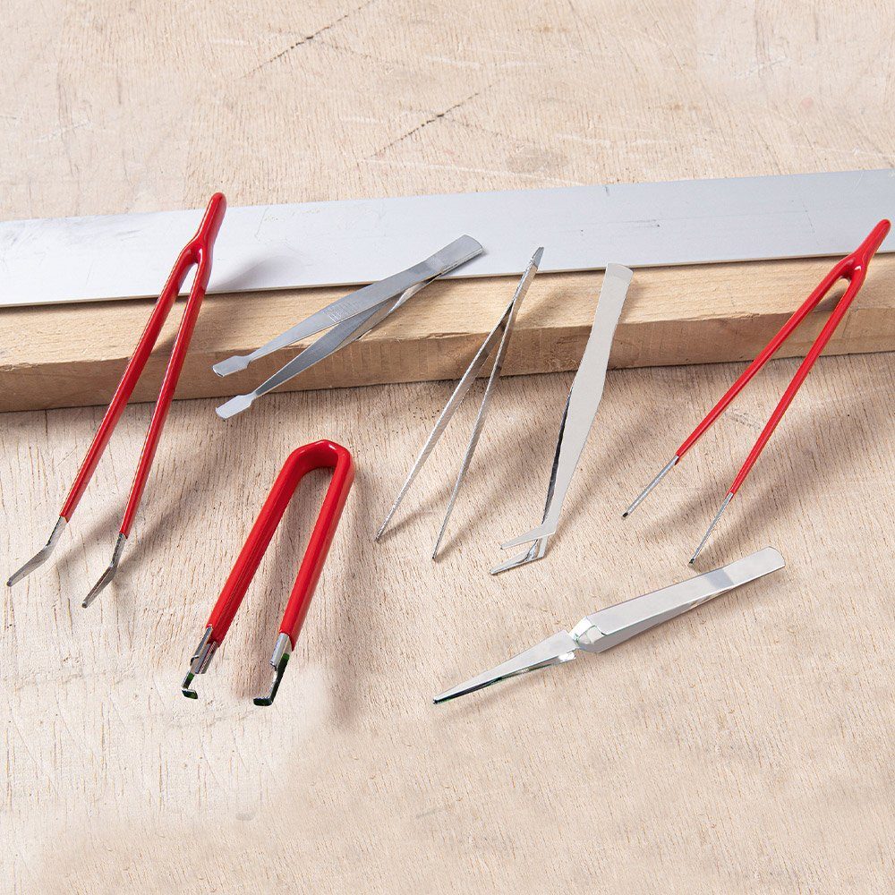 Kraft Werkzeuge Präzisionspinzette Präzisions-Pinzetten-Satz 7tl., 7 - Teilig, Aus langlebigem Karbon-Stahl