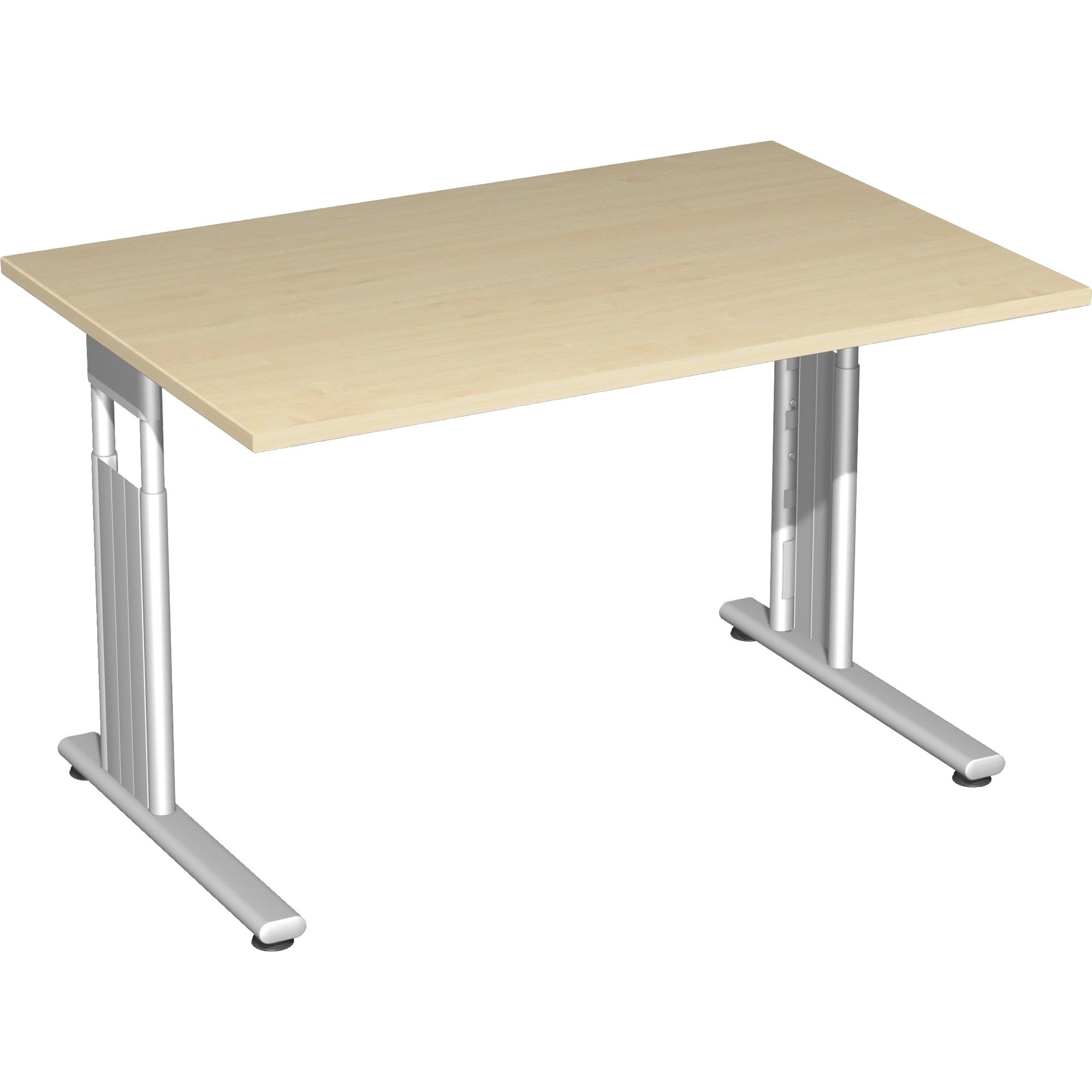 geramöbel Schreibtisch Schreibtisch Flex S-617102-AS 120x80x68-82cm ahorn/silber