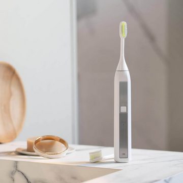 Silk'n Elektrische Zahnbürste Toothwave TW1PE1001 elektrische Zahnbürste in weiß, Aufsteckbürsten: 2 St., inkl. Ladestation, Ladeanzeige, mehrere Modi, USB-Ladegerät