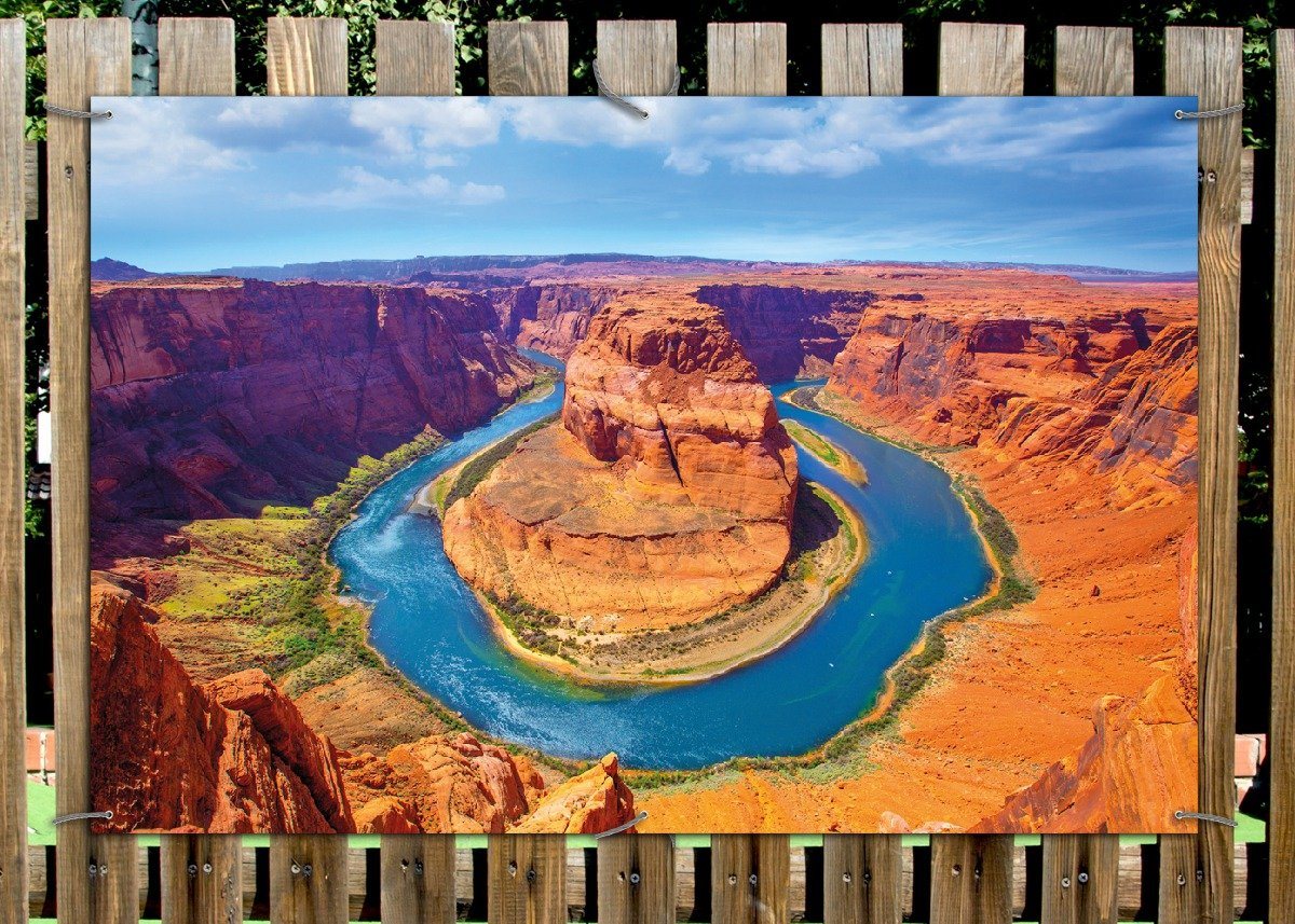 Thumbnail - Wallario Sichtschutzzaunmatten Hufeisenförmiger Mäander des Colorado River