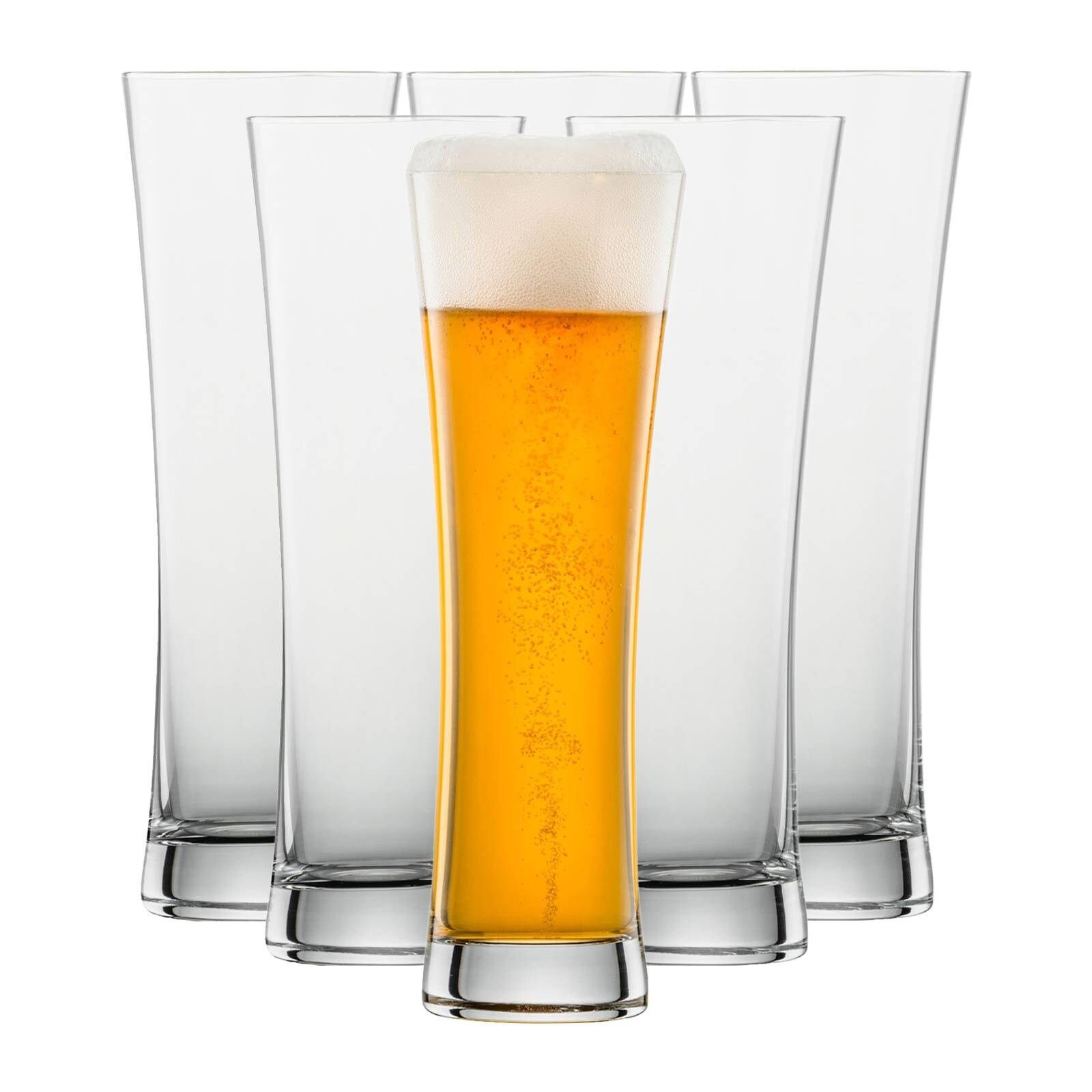 Glas Glas Weizenbiergläser 6er Zwiesel 0,3 Bierglas SCHOTT-ZWIESEL Liter Set, Basic Beer