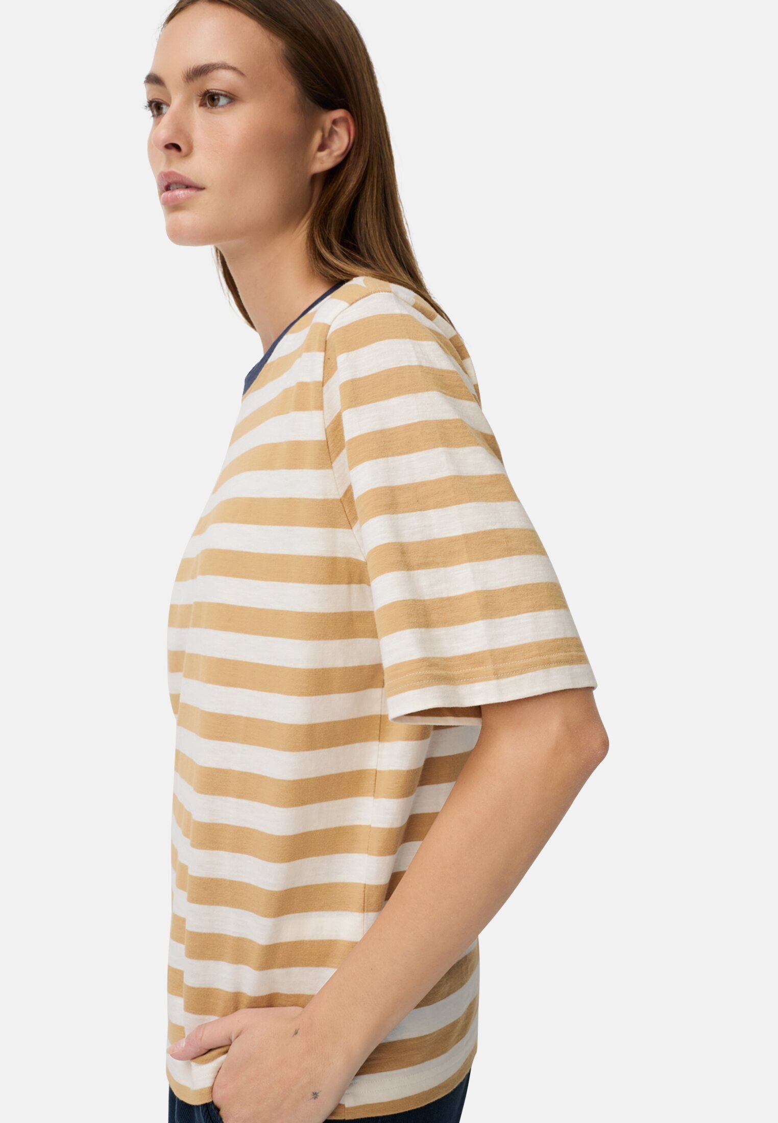 camel active T-Shirt mit Streifenmuster Kurzarm