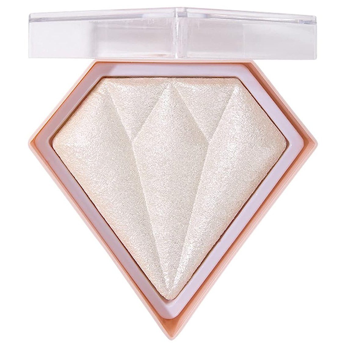Highlighter Diamant-Leuchtpuder-Palette, glänzendes und Konturen-Make-up für natürliches Haiaveng Nude- white
