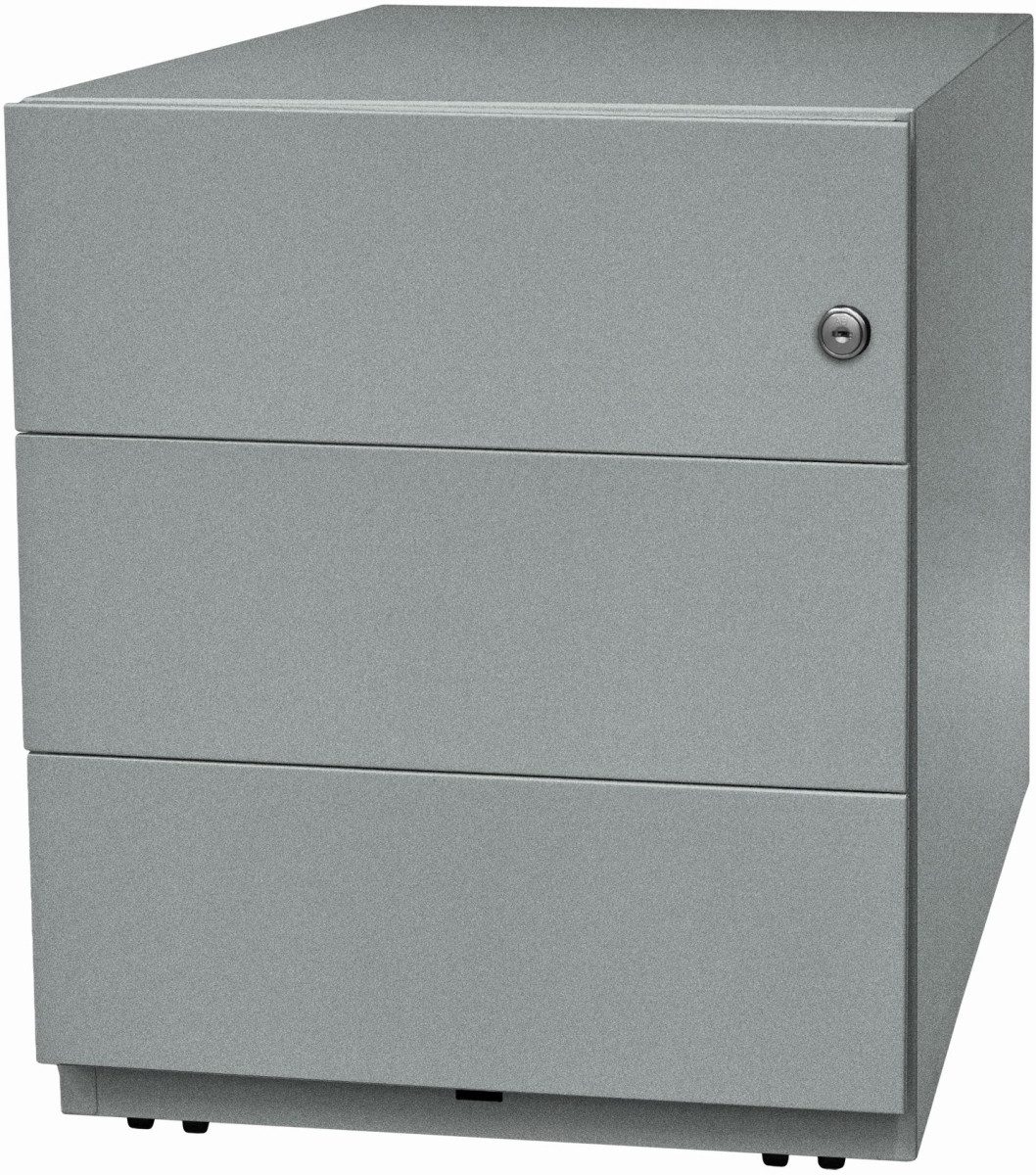 Bisley Container Rollcontainer Note NWA Stahl 3x Materialschub HxBxT 495x420x565mm silb