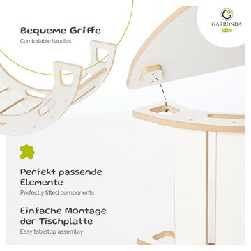 Garronda Klettergerüst Kletterbogen mit Rutsche Tischplatte und Kissen Montessori GD-0062, (Set, 1-St)