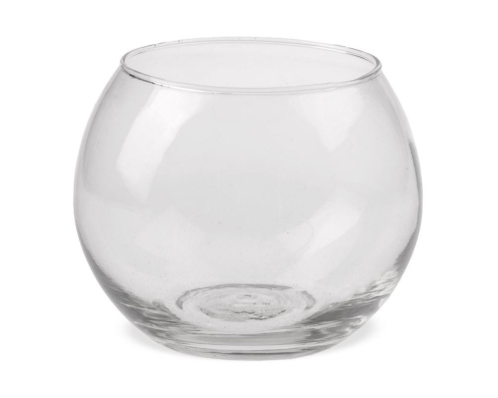 matches21 HOME & HOBBY Dekovase Runde Glas-Vase Ø 10 x 8 cm als Kerzenglas zum Befüllen (1 St), Kugelförmige Blumenvase Klar-Glas Windlicht-Glas Deko-Glas