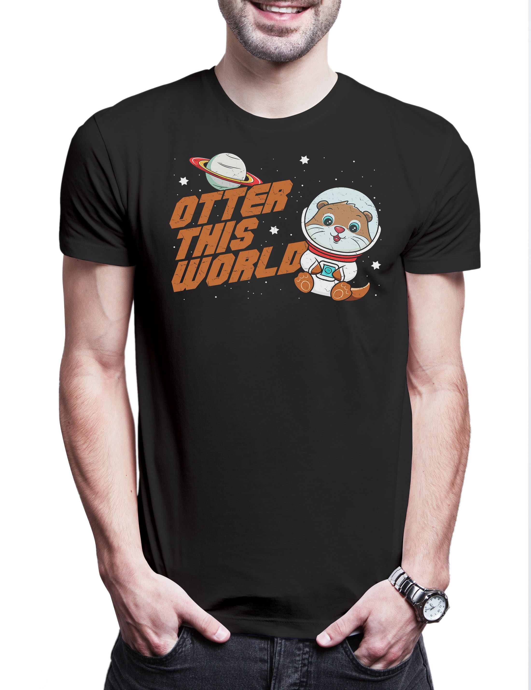 Print-Shirt Otter This World Herren T-Shirt Outer Wildlife lontra Nutria
