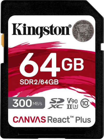 Kingston Canvas React Plus SD 64GB Speicherkarte (64 GB, Class 10, 300 MB/s Lesegeschwindigkeit)