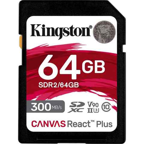 Kingston Canvas React Plus SD 64GB Speicherkarte (64 GB, Class 10, 300 MB/s Lesegeschwindigkeit)