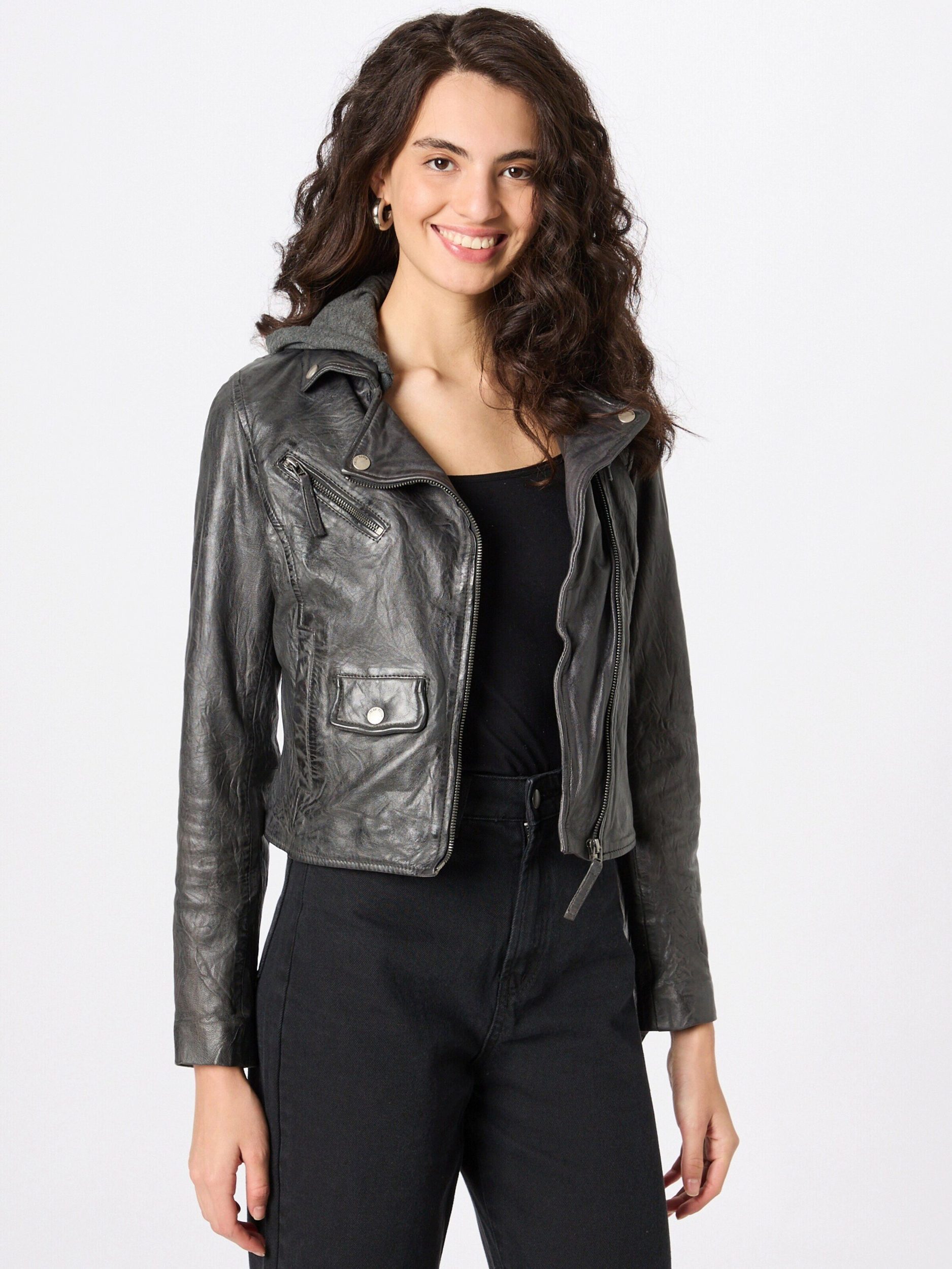 Freaky Nation Bikerjacke »Easy Biker-FN« mit abnehmbarer Jersey-Kapuze