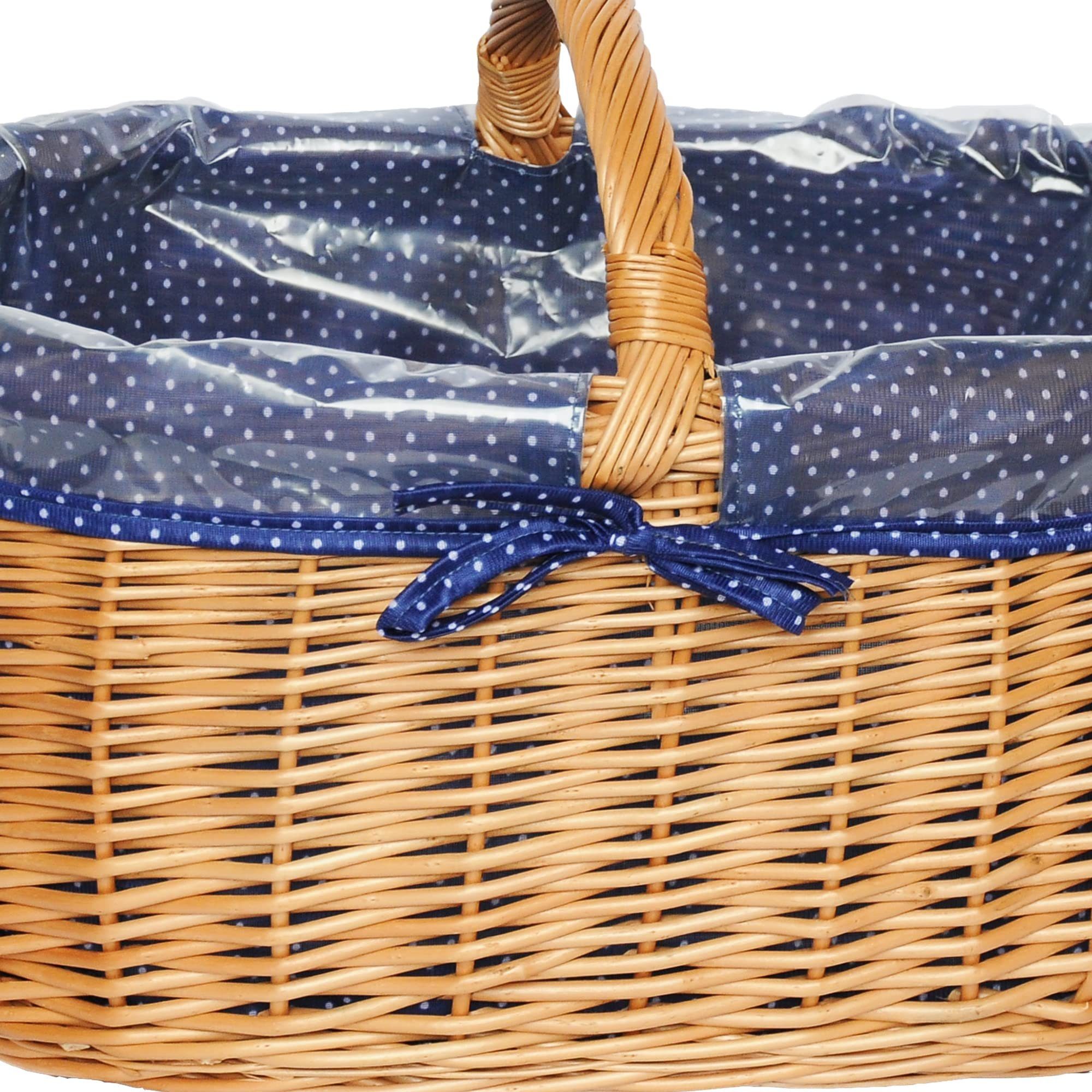 YULKA Einkaufskorb Weidenkorb BAGI BLAU Flechtkorb mit Henkel, 48 l, abnehm günstig online kaufen