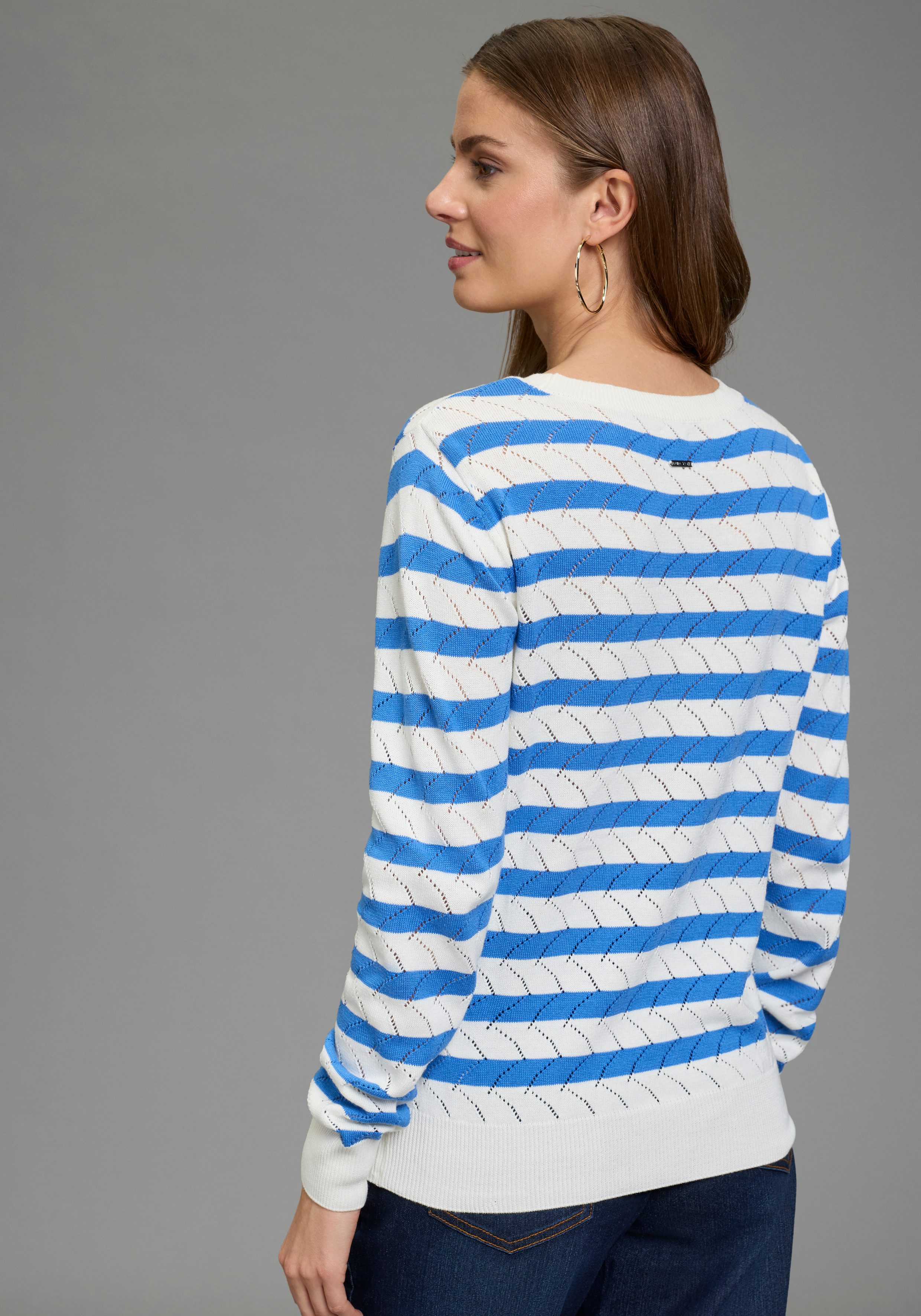 Laura Scott Ajourpullover leichter Übergangspullover mit moderner Struktur und Streifen. € 39,99, (€ 39,99 pro 1 Stk).