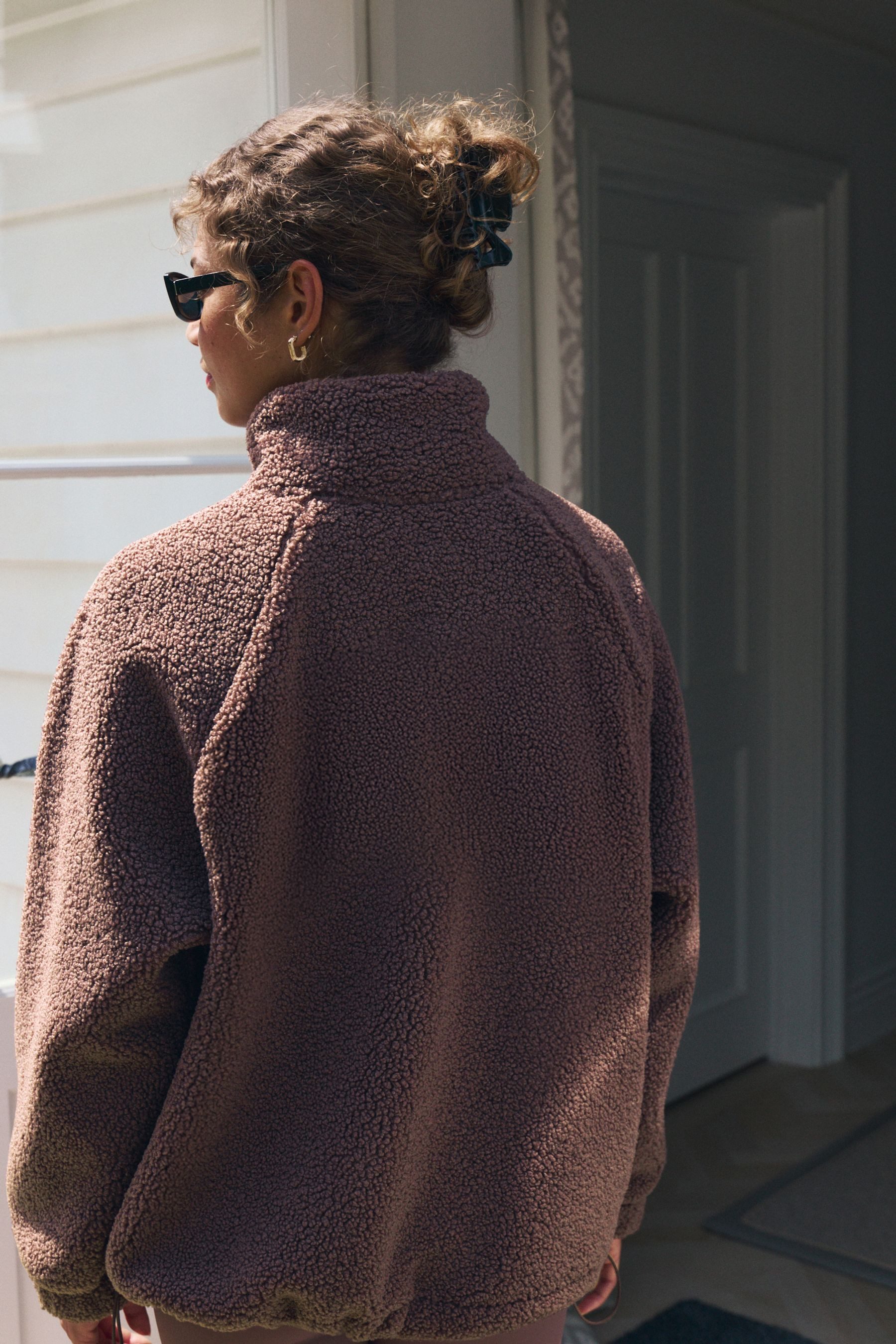 self Fleecejacke Self. Borg-Pullover mit Druckknopfausschnitt (1-St) günstig online kaufen