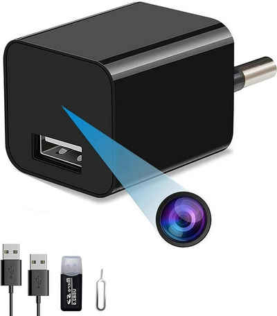 Diyarts Überwachungskamera (Smartes USB-Ladegerät mit HD-Überwachungskamera, Plug-and-Play 1080p Video, inkl. Micro-SD-Kartenleser, SD-Kartenschutz, Loop-Aufzeichnung, Bewegungserkennung)
