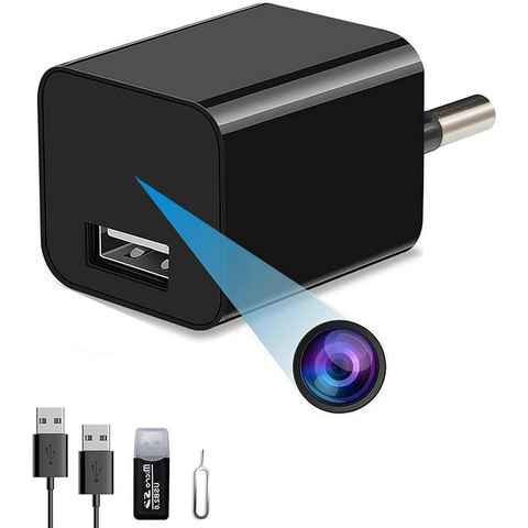 Diyarts Überwachungskamera (Smartes USB-Ladegerät mit HD-Überwachungskamera, Plug-and-Play 1080p Video, inkl. Micro-SD-Kartenleser, SD-Kartenschutz, Loop-Aufzeichnung, Bewegungserkennung)