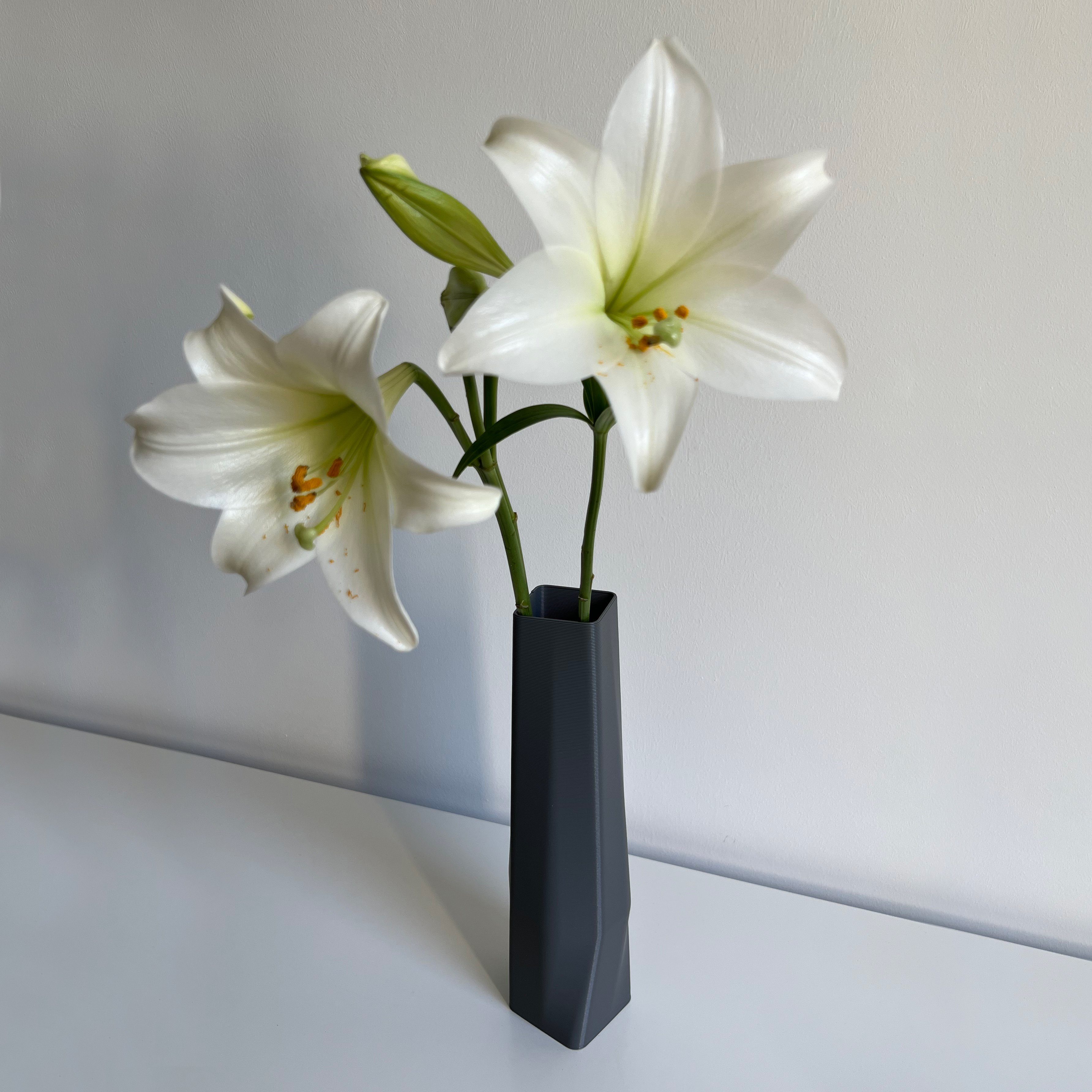 Farben, Wasserdicht; des Decorations square Leichte 3D-Druck viele the 1 Dekovase vase 3D innerhalb Shapes (Rillung) Struktur Grau Materials Vase), (Einzelmodell, (basic), Vasen, 100% - -