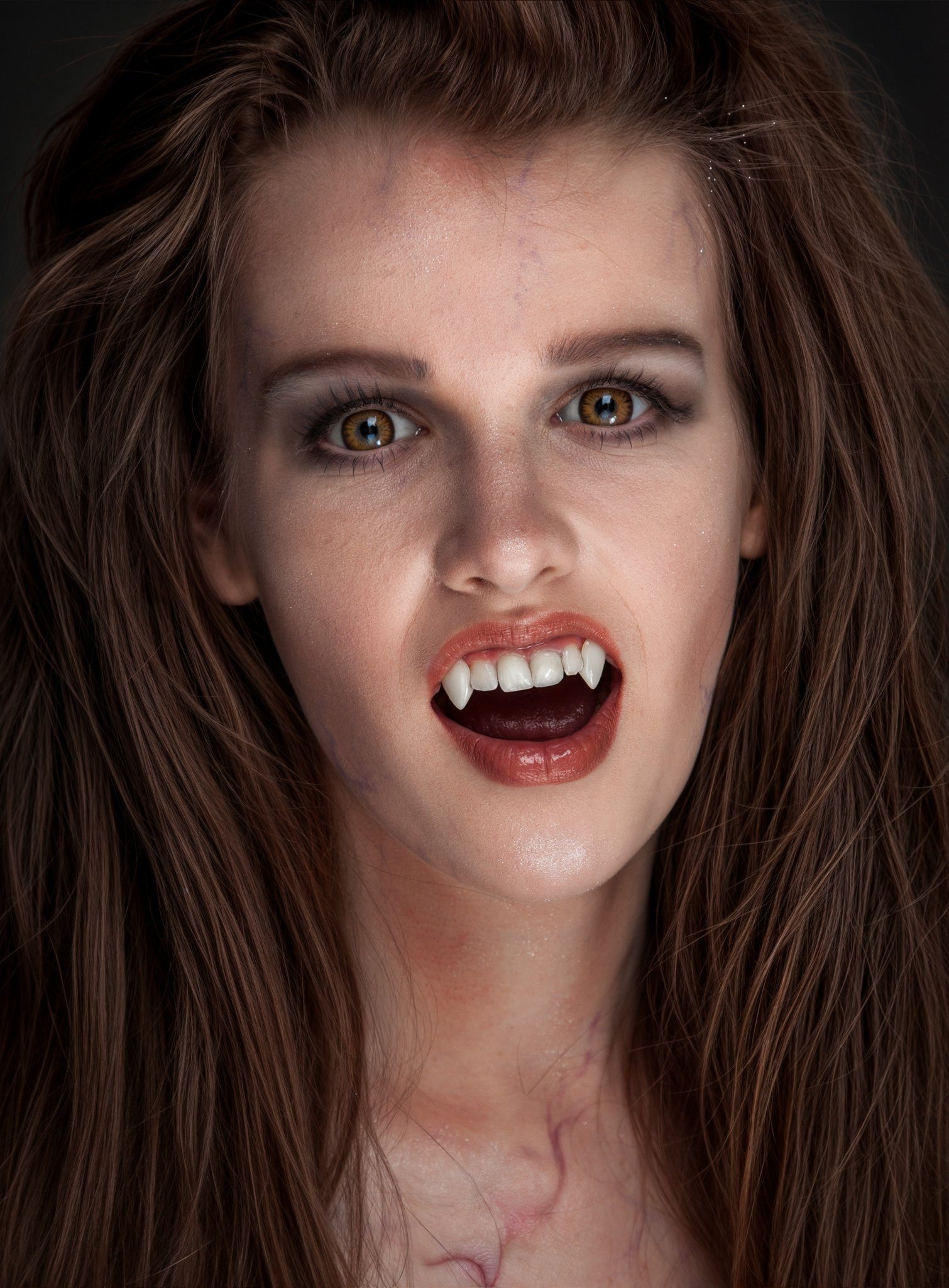 Maskworld Kostüm Vampirzähne - Spitze Eckzähne für Halloween Kostüm, Spitze Eckzähne für Vampire und Blutsauger - Leuchten im Dunkeln