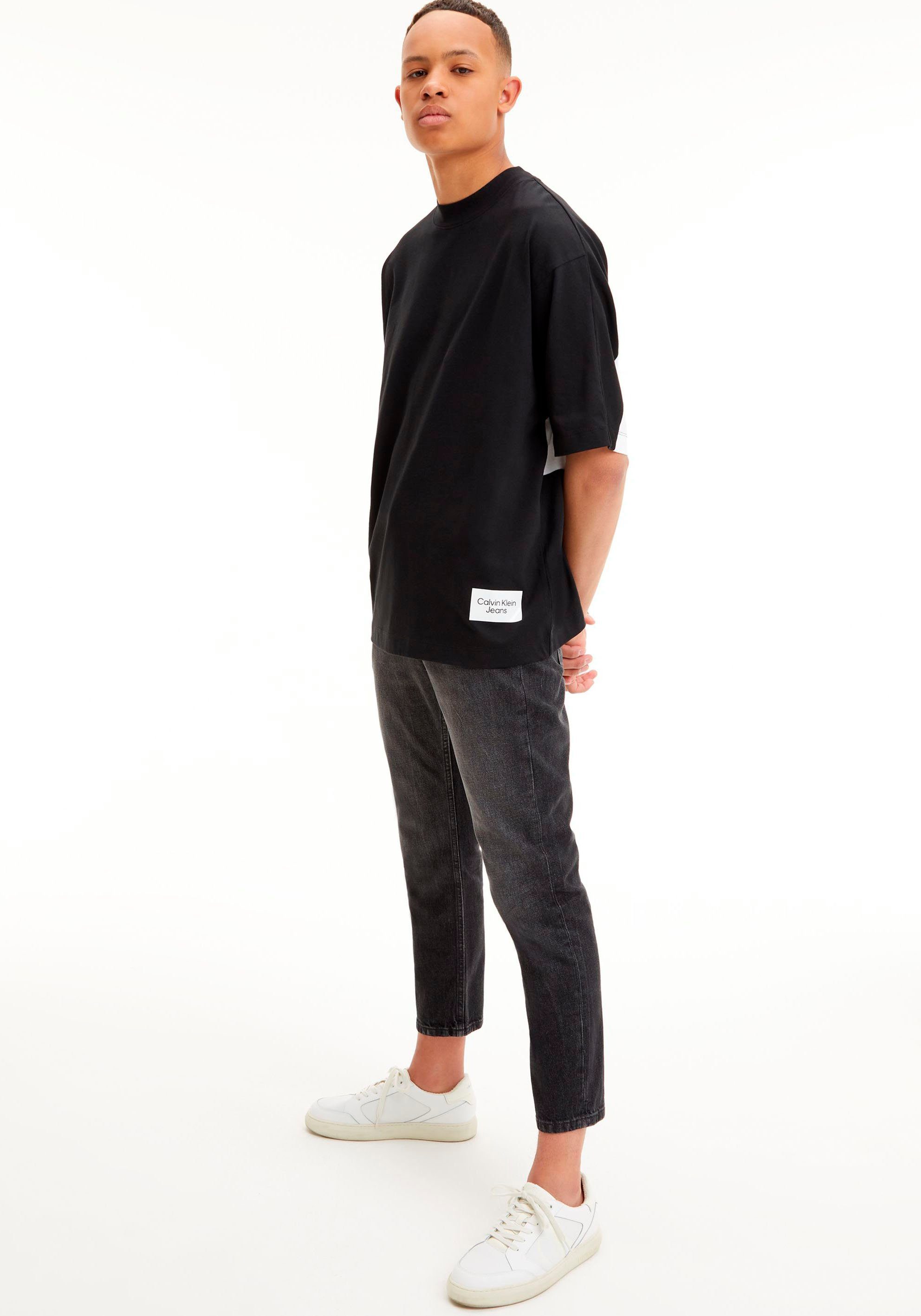 Calvin Klein Jeans mit Ck Rundhalsausschnitt BOLD T-Shirt TEE LOGO COLORBLOCK Black