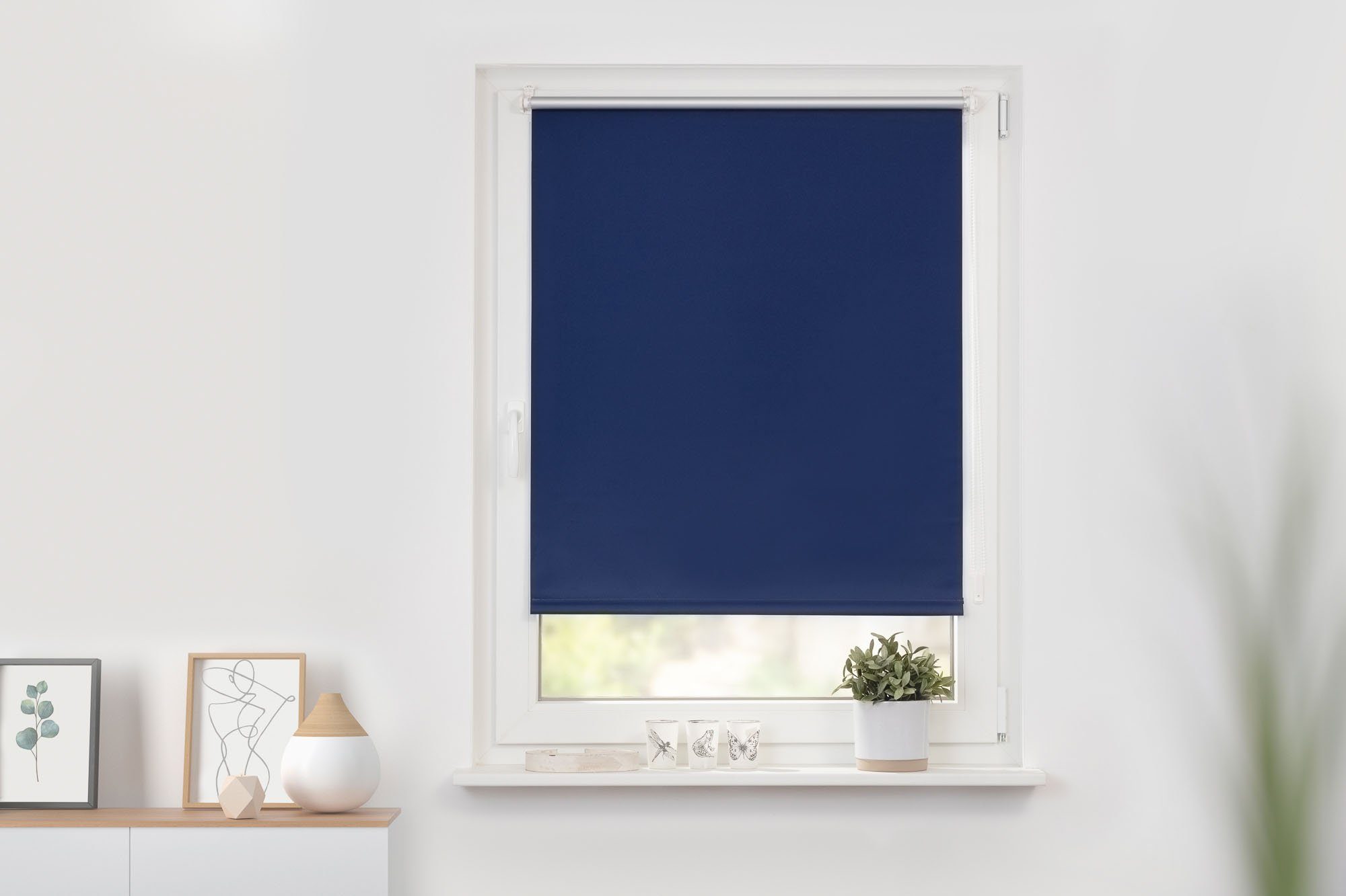 Seitenzugrollo Klemmfix Hitzeschutz, LICHTBLICK ORIGINAL, verdunkelnd, ohne Bohren, freihängend, Klemmfix, mit Thermobeschichtung