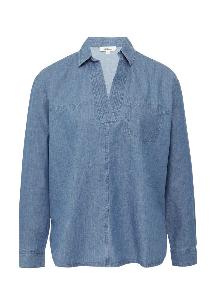 s.Oliver Langarmbluse Lässige Jeansbluse im Relaxed günstig online kaufen