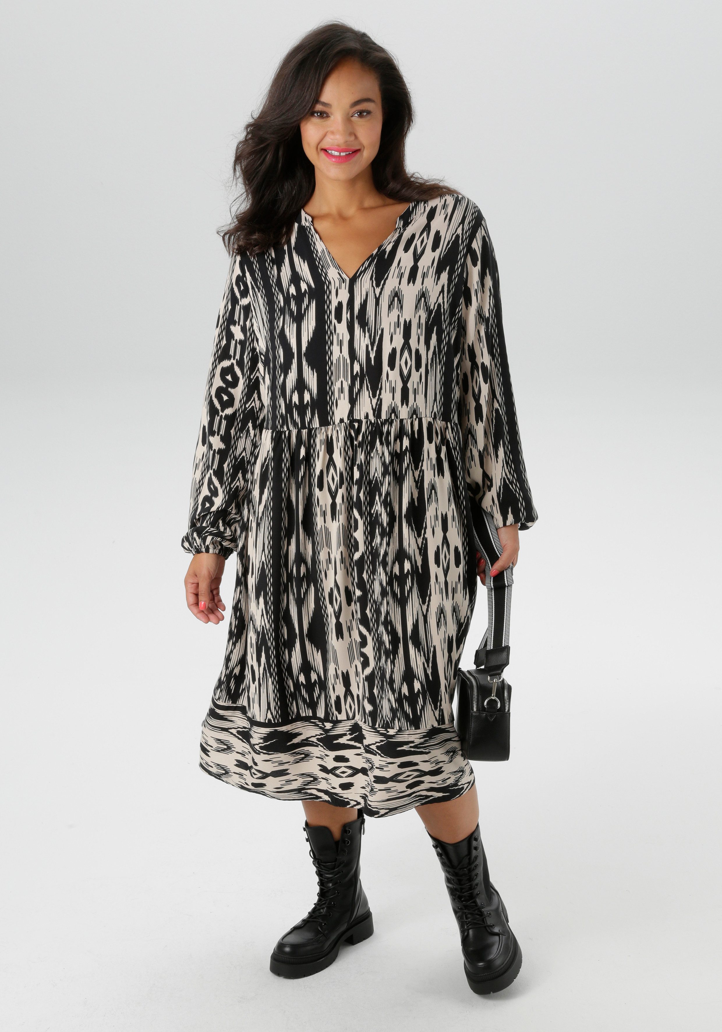 Aniston PLUS Sommerkleid, im Folklore-Look - NEUE KOLLEKTION günstig online kaufen