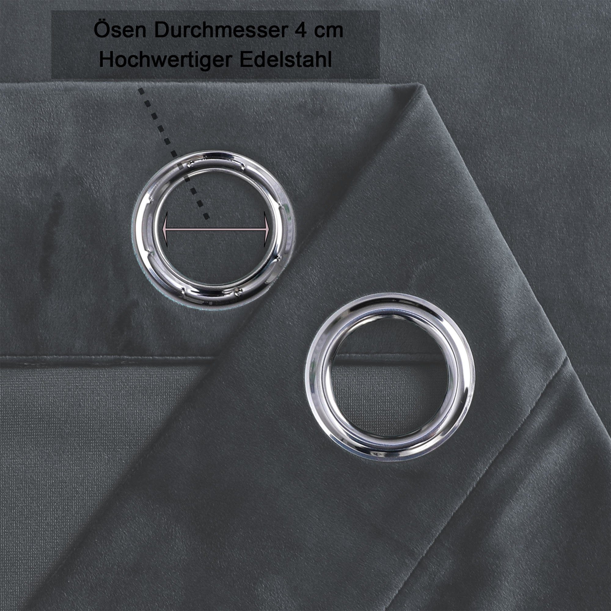 Haus und Deko Gardine Vorhang Ösen Verdunkelung 300x245 cm Samt weich blickdicht Gardine (1 St), Ösen, Polyester