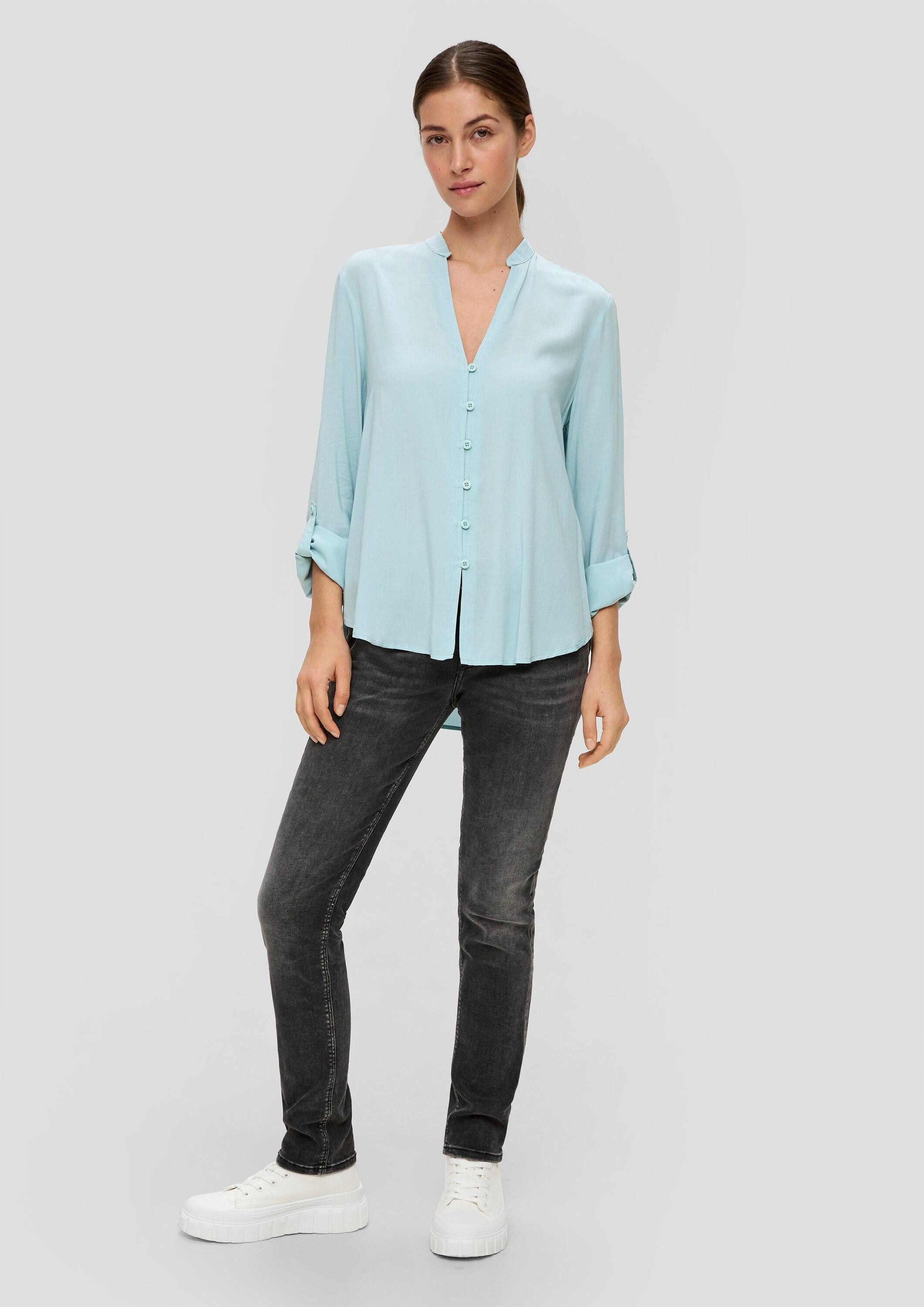 QS Langarmbluse Bluse Viskosebluse mit Turn-up-Funktion