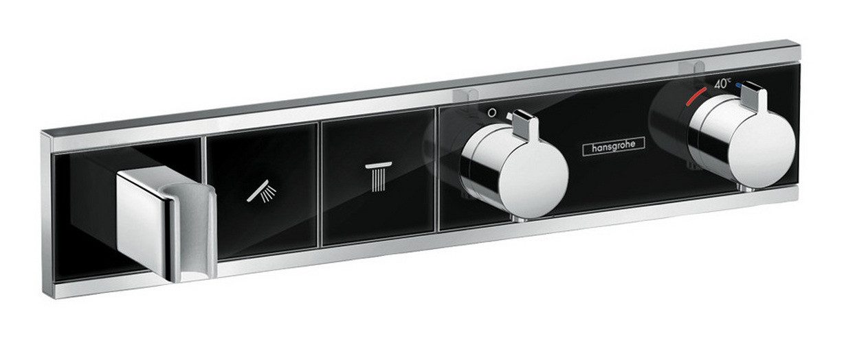 hansgrohe Brausethermostat RainSelect Für 2 Verbraucher mit integriertem Brausehalter Unterputz
