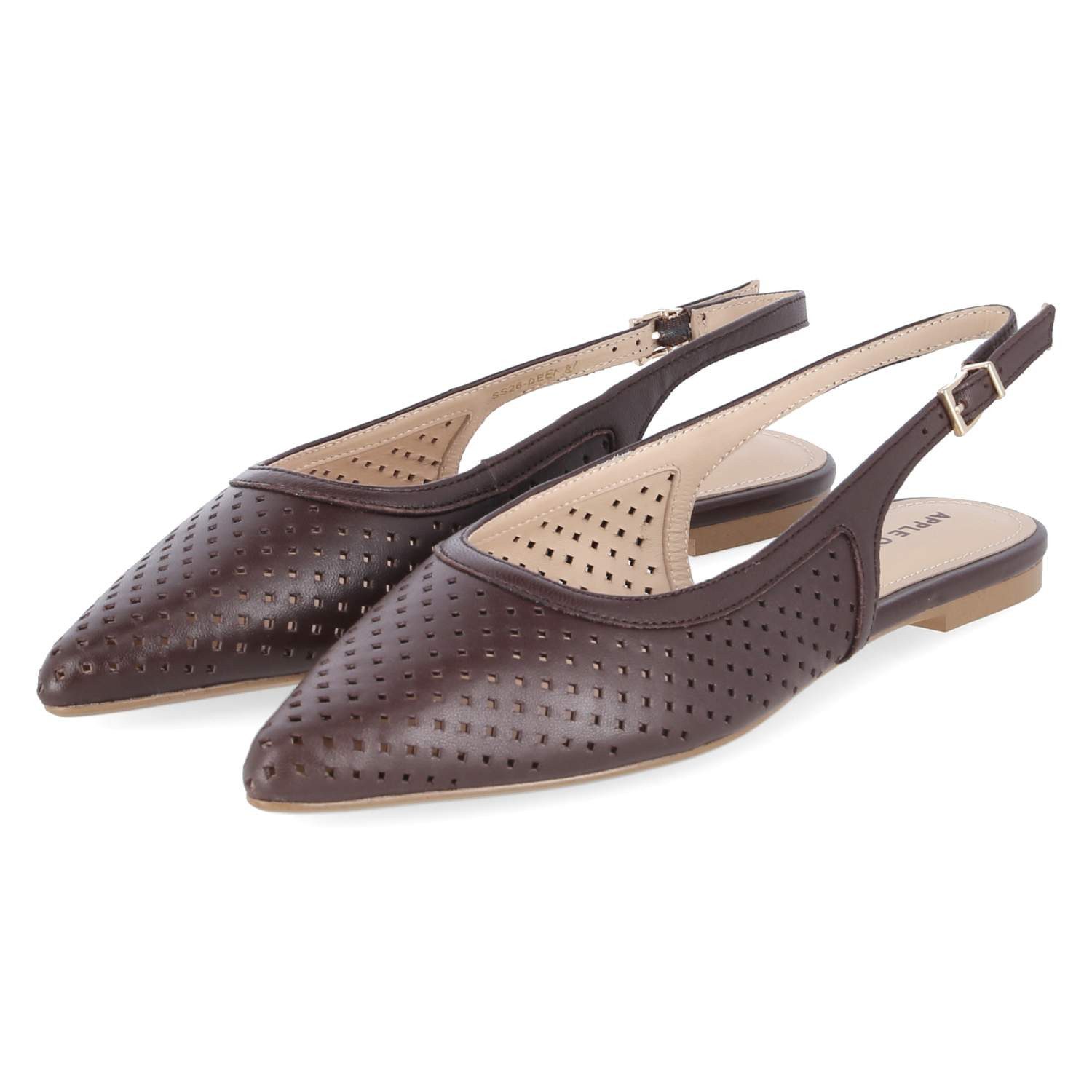 Apple of Eden Apple of Eden Slingballerinas DEEN 87 tdm Damen Glattleder brown Slingpumps