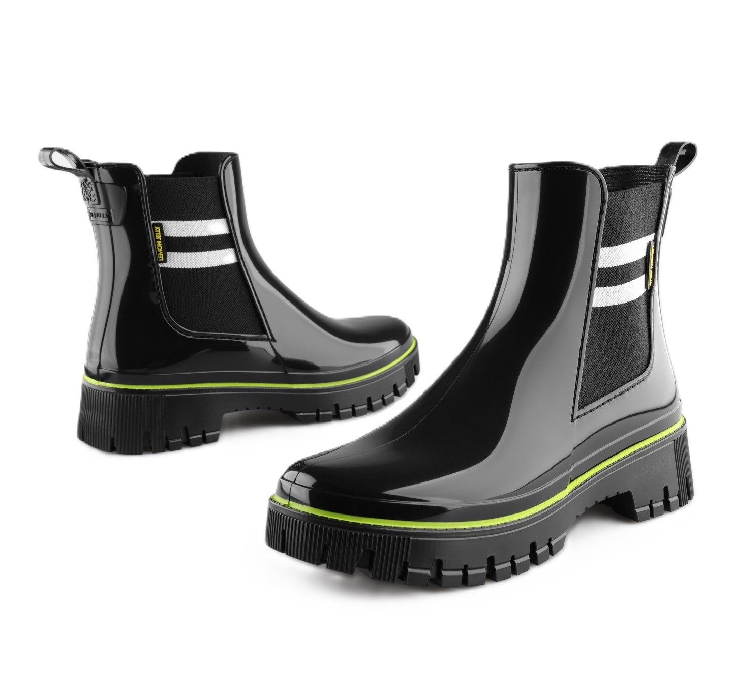 Lemon Jelly Gummistiefel Ceci (Chelseaboot) glänzend schwarz Damen Sneaker