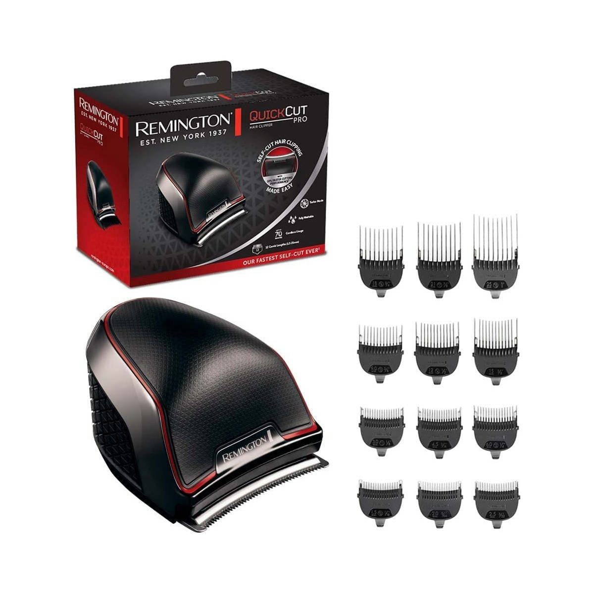 Remington Haarschneider Haarschneider HC4300 QuickCut Pro Haarschneidemaschine Akku, breitere Edelstahlklingen