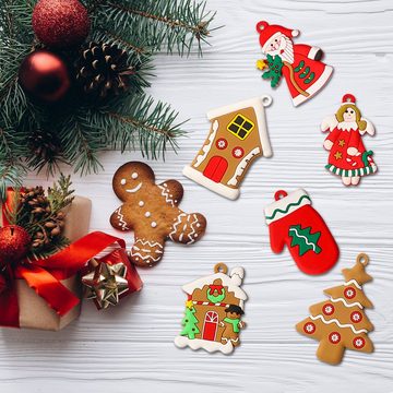 CALIYO Christbaumschmuck Weihnachtsbaumschmuck, 12 Stück, traditionelles Lebkuchen-Männchen (21-tlg), Weihnachtsbaumschmuck, Anhänger