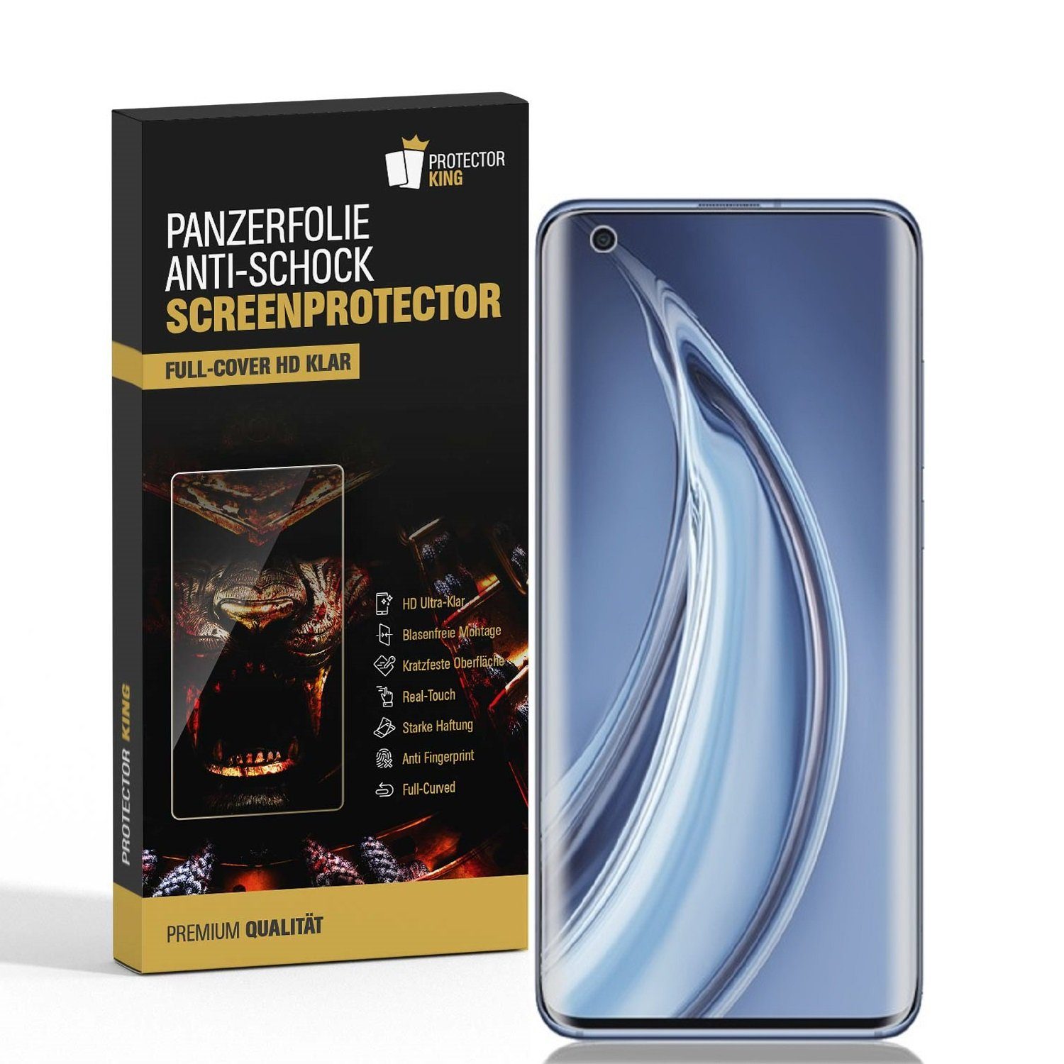 Schutzfolie 3x Panzerfolie für Xiaomi Mi 10 Pro FULL COVER Displayschutz Displayfo
