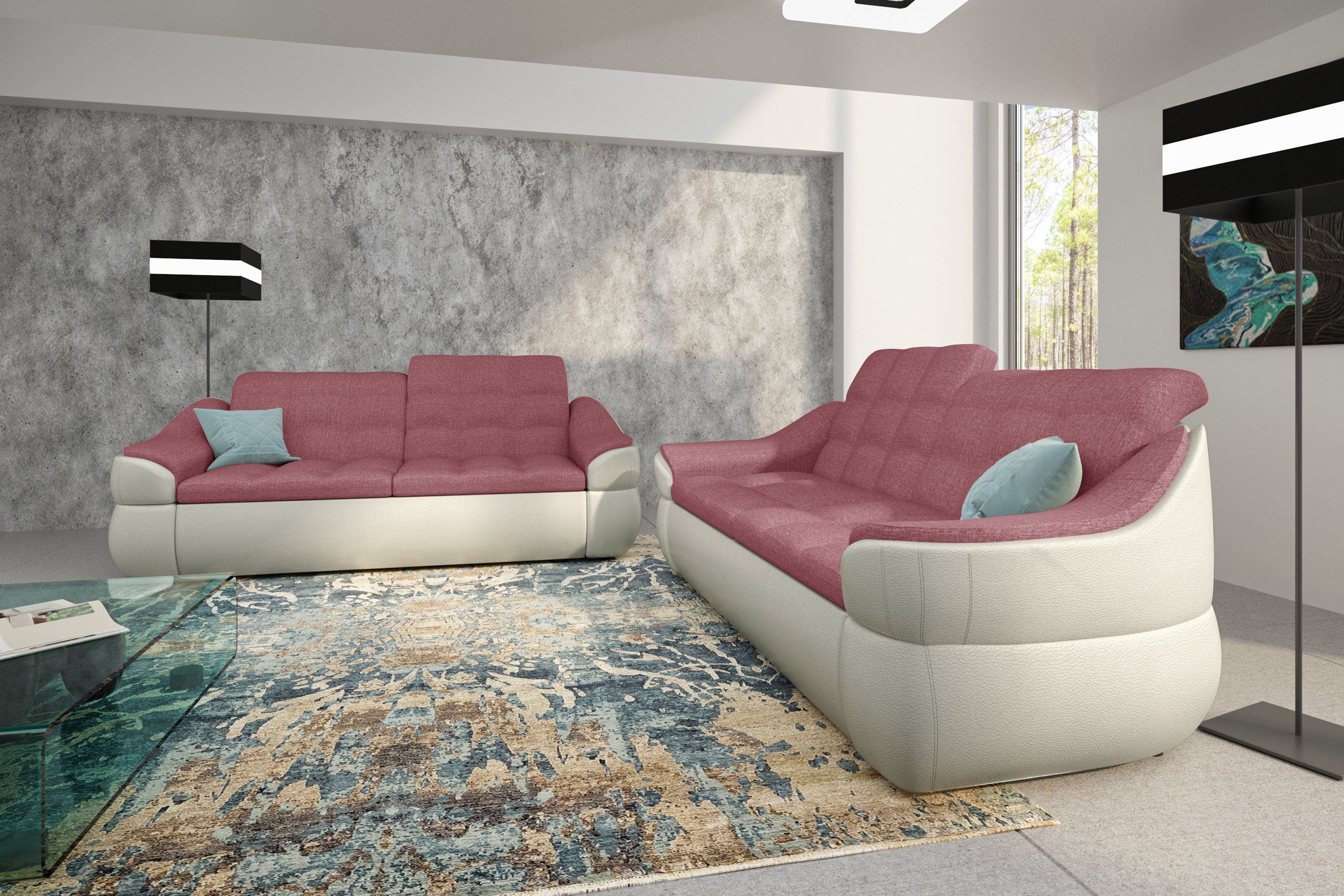 Europa (2-tlg), Stylefy 2x2-Sitzer made Polstergarnitur bestehend Sofa, Alisa, Design, aus Modern (Set in
