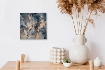 OneMillionCanvasses® Leinwandbild Marmor - Grau - Blau - Luxus - Gold, (1 St), Leinwand Bilder für Wohnzimmer Schlafzimmer