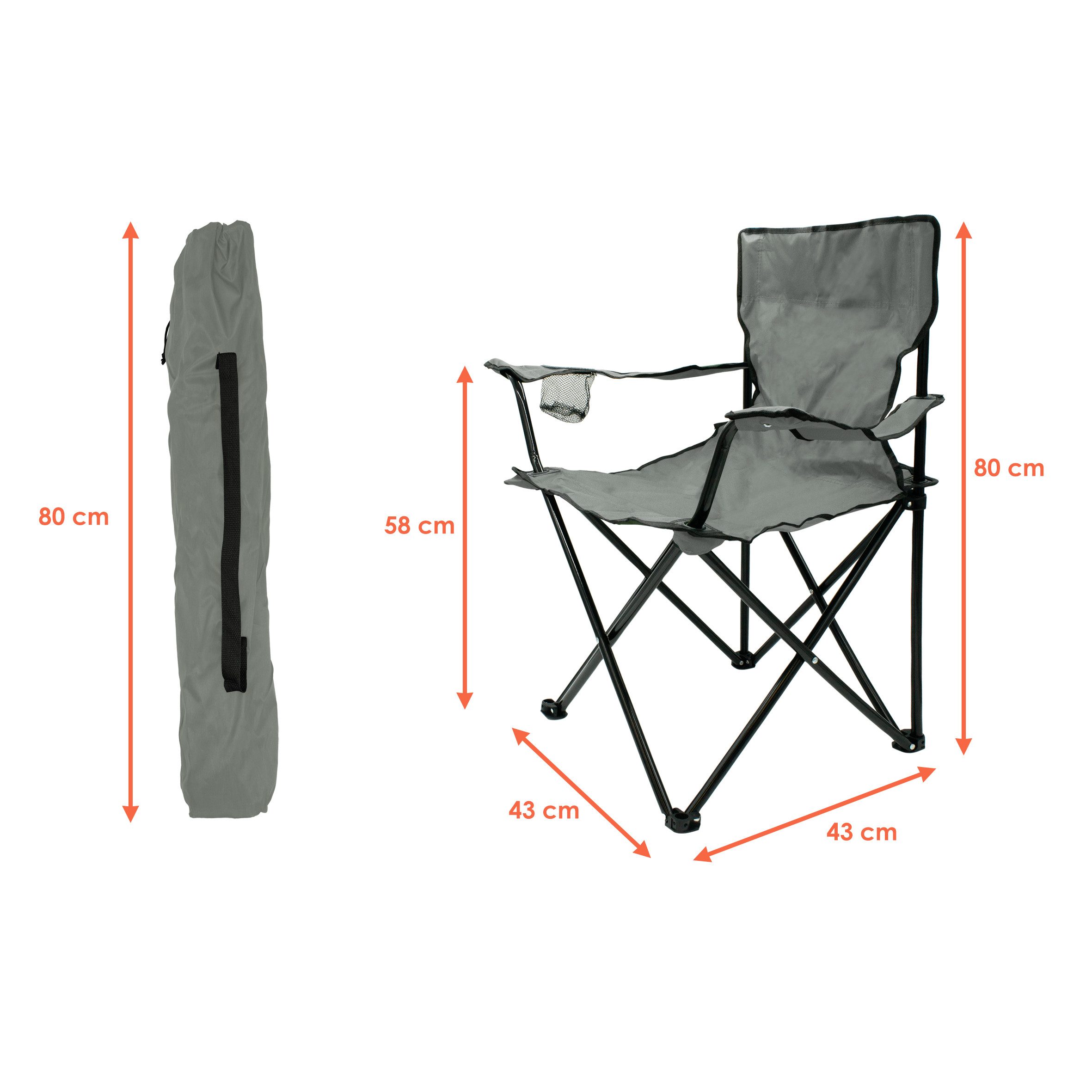 Spetebo Campingstuhl Campingstuhl mit Getränkehalter - günstig online kaufen
