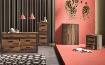 Newroom Kommode Dally, Kommode Old Wood Vintage und Betonoptik Modern Industrial Sideboard