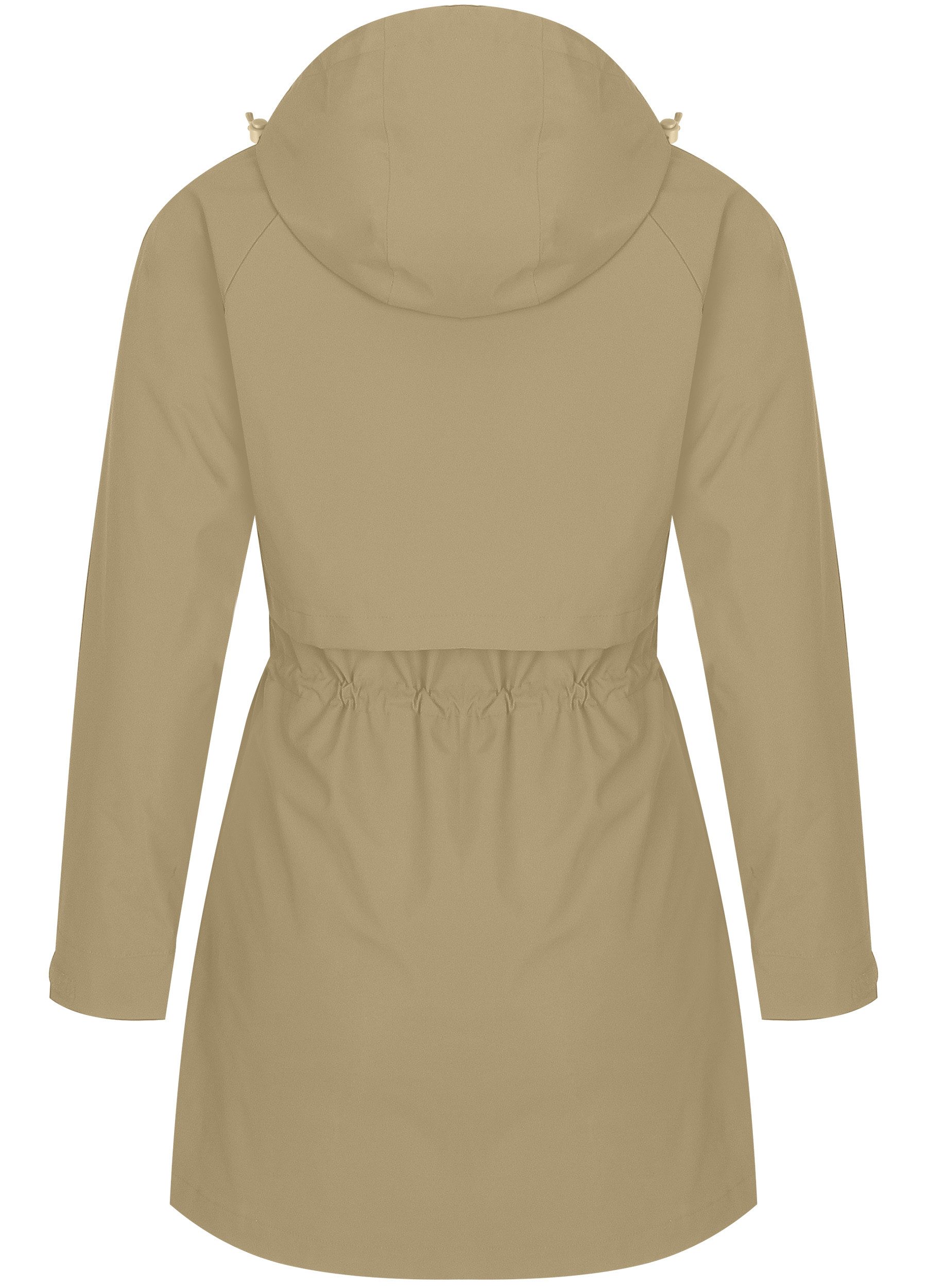 ATLASLAVA Regenjacke Damen Regenmantel Wasserdicht Kapuze Women Rain Jacke (1-St) Übergangsjacke Outdoor Frühling Sommer Herbst