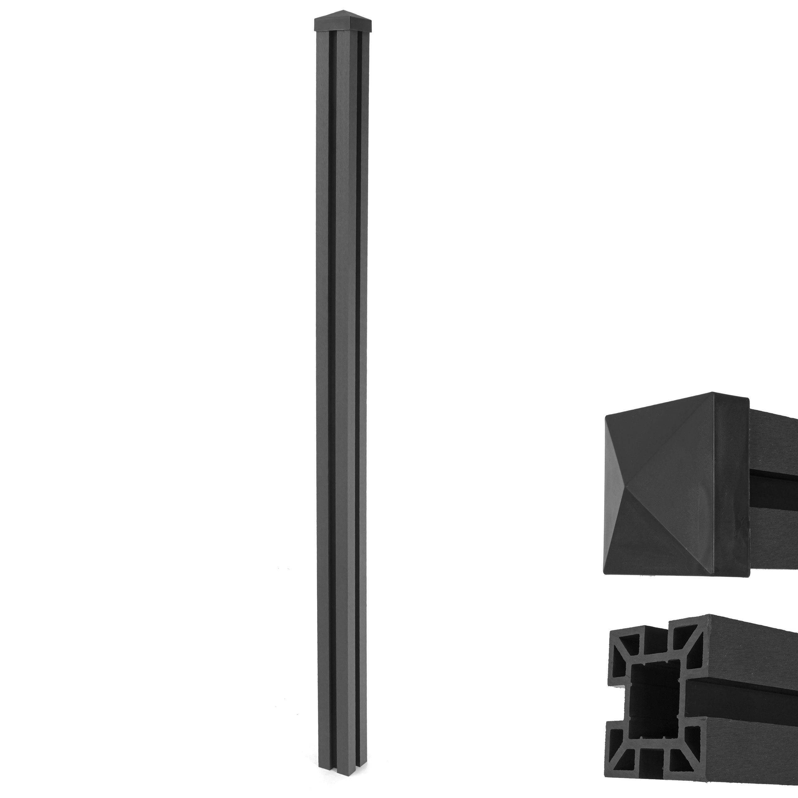 MCW Zaunpfosten Savoie-188, ohne Vor- und Nachbehandlungen, Witterungs- und UV-Beständig