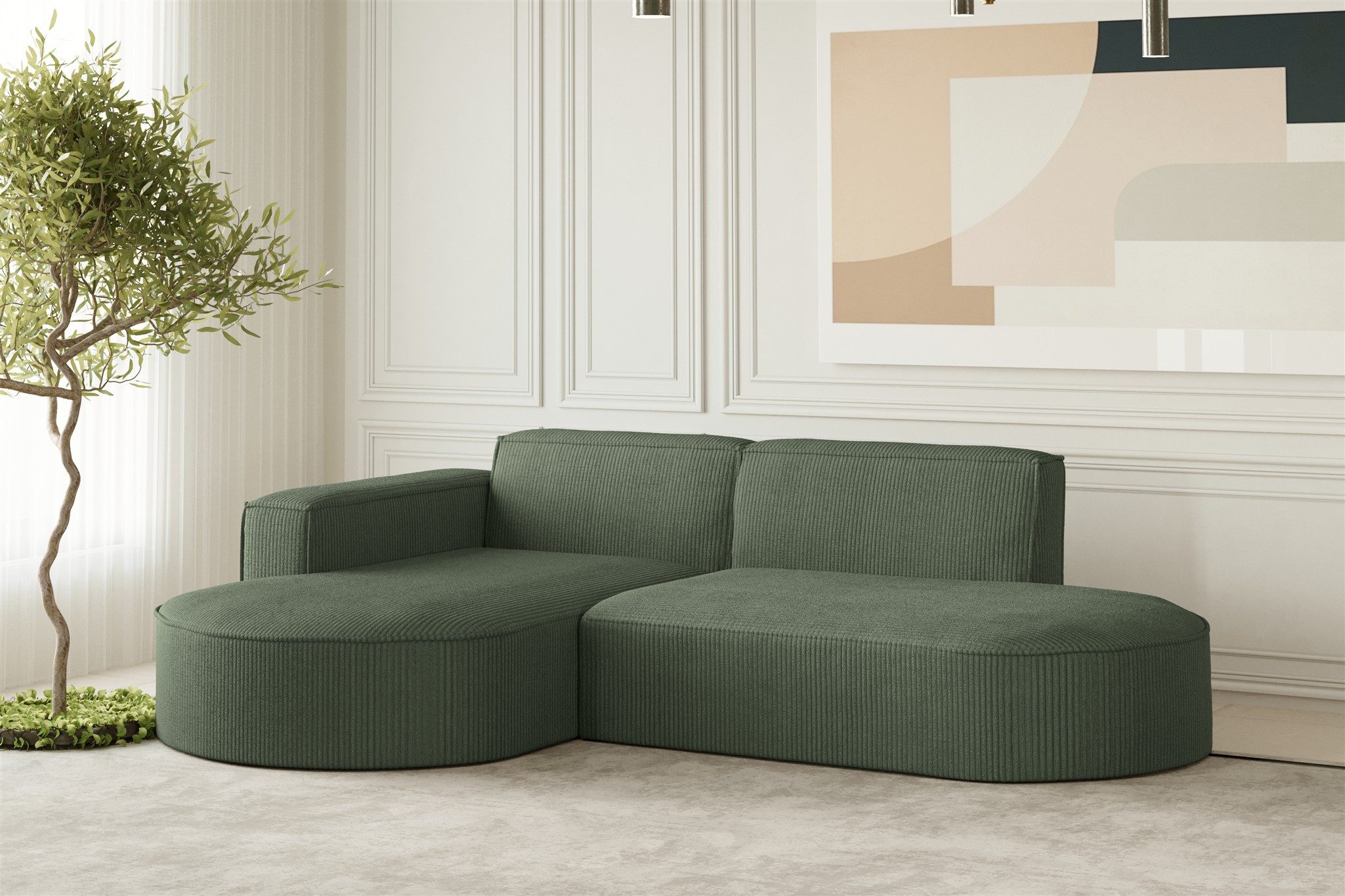 Ecksofa Designersofa PALMA XS in Stoff Scala oder Noel