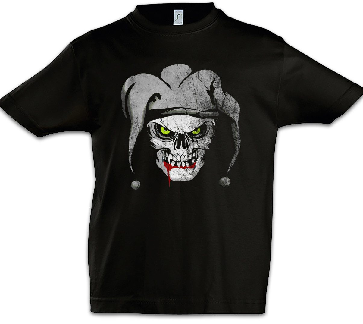 Print-Shirt Joker Skull I Kinder T-Shirt Schädel Dead Totenschädel Totenkopf Art