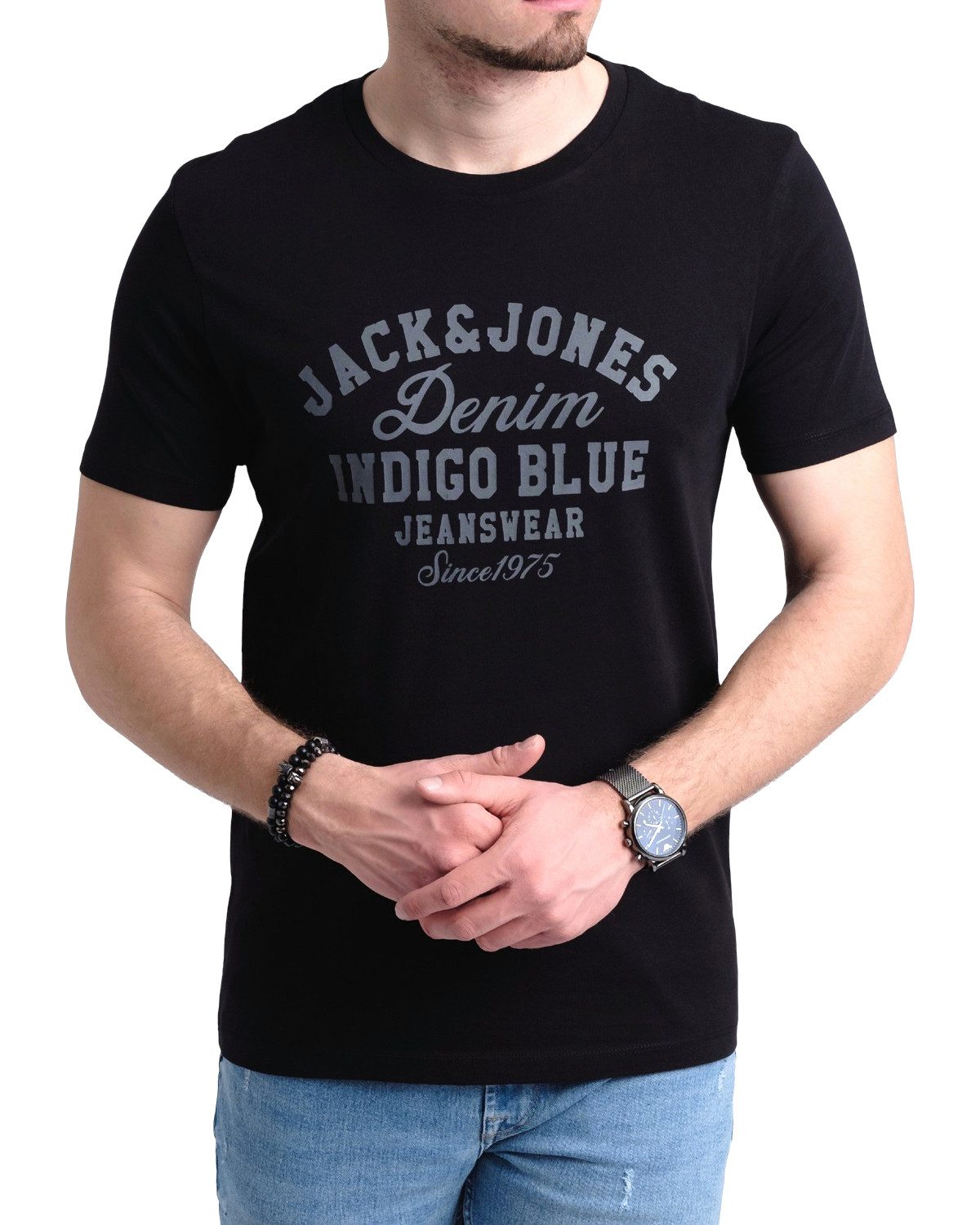 Jack & Jones T-Shirt Stilvolles Slim-Fit oder Regular Shirt mit Printdruck (3er-Pack) Printdruck