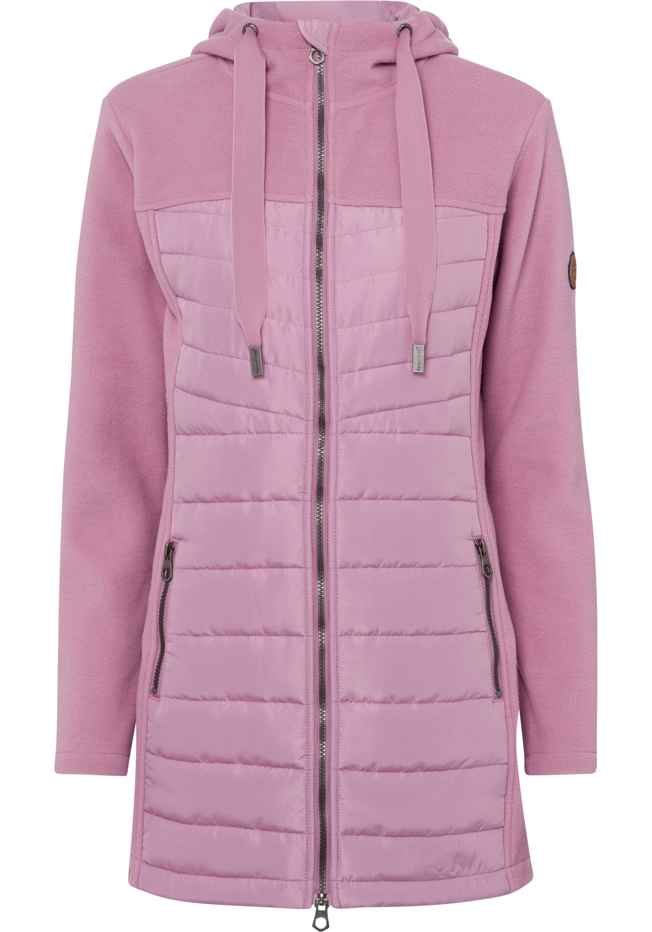 aus Material) modischen Materialmix (Steppjacke mauve nachhaltigem Langjacke im KangaROOS