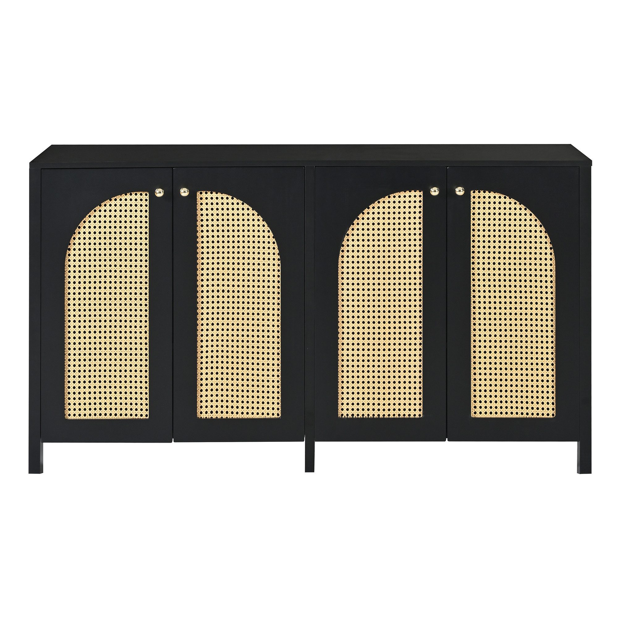 Flieks Sideboard (1 St., 145x40x80 cm), Anrichte mit 4 Rattantür Wohnzimmer günstig online kaufen