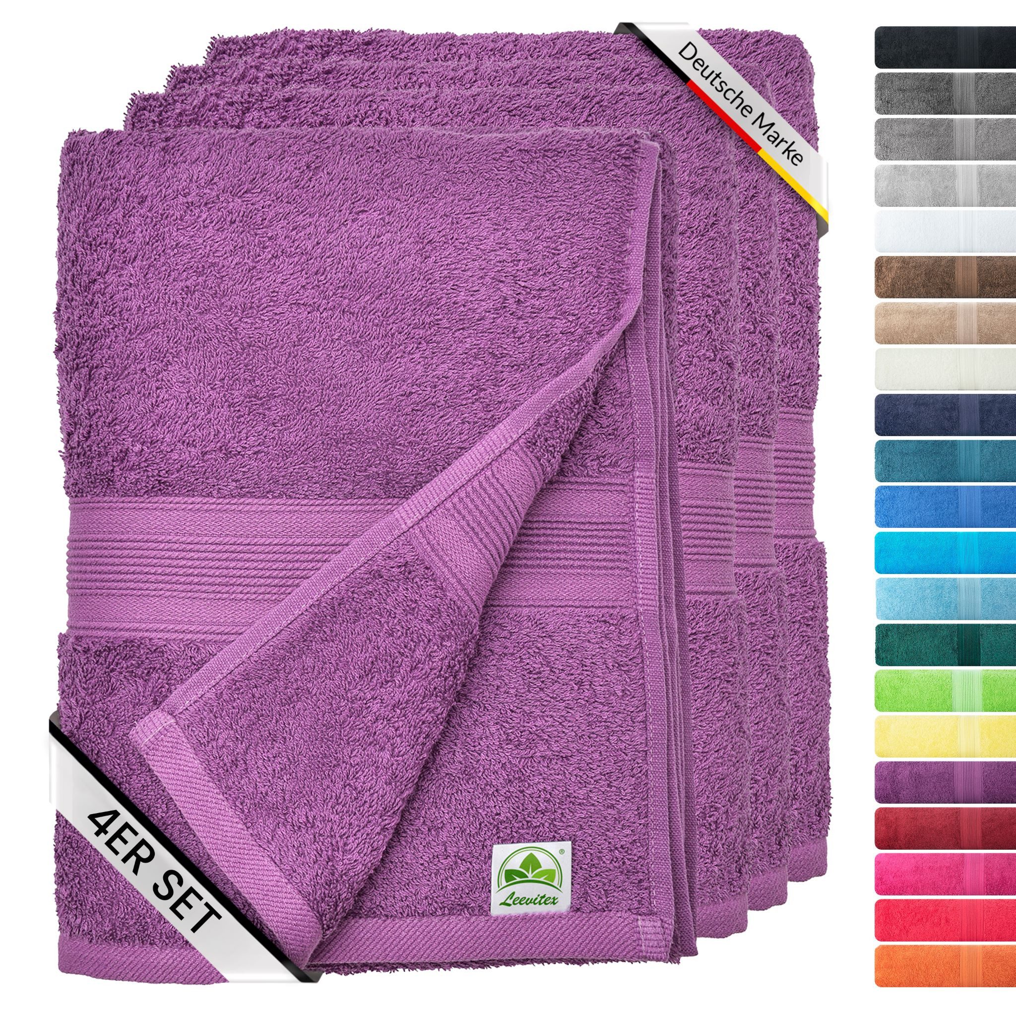 leevitex® Handtuch Frottee 4er Set, 50 x 100 cm, hochwertig verarbeitet & f günstig online kaufen