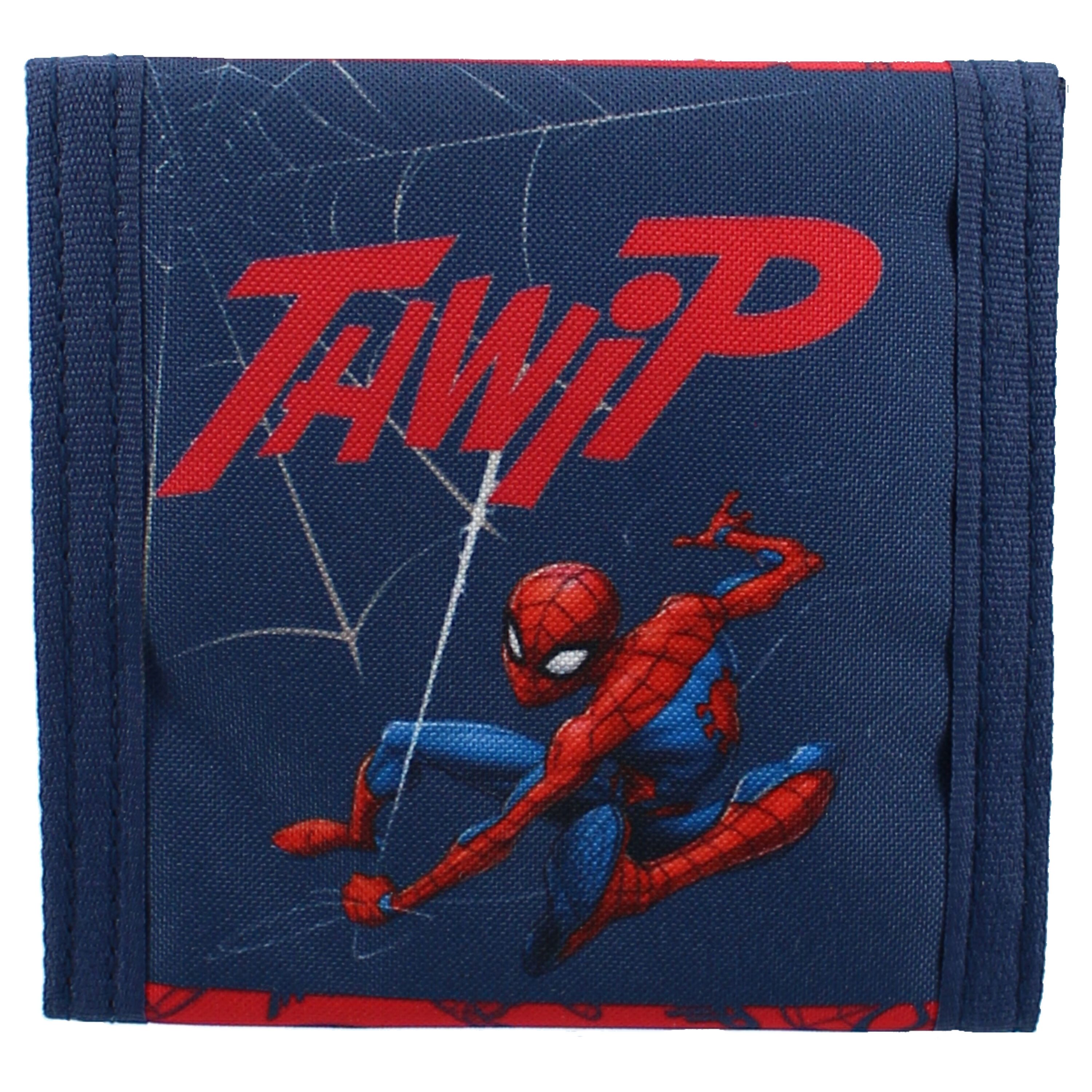 Spiderman Brieftasche Web Warriors Kinder Geldbörse Portemonnaie mit Klettverschluss 10 cm
